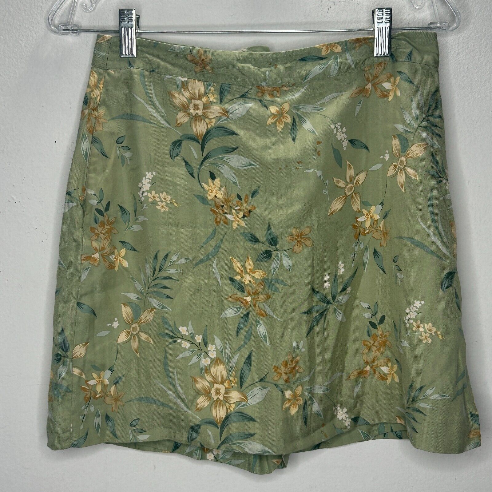 Other EP Pro Silk Green Yellow & Cream Floral Mini Skirt Skort 4 Size 27" / US 4 / IT 40 - 1 Thumbnail