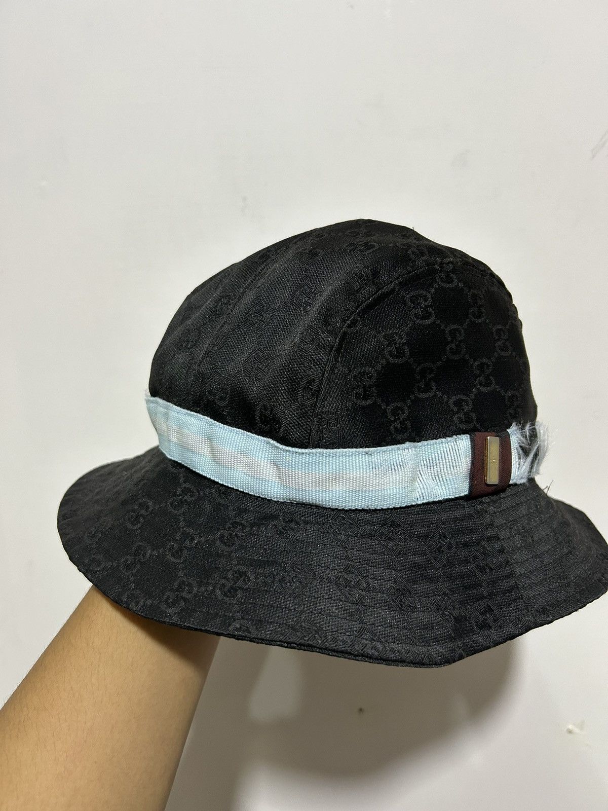 image of Distressed Gucci Bucket Hats in Black, Men's