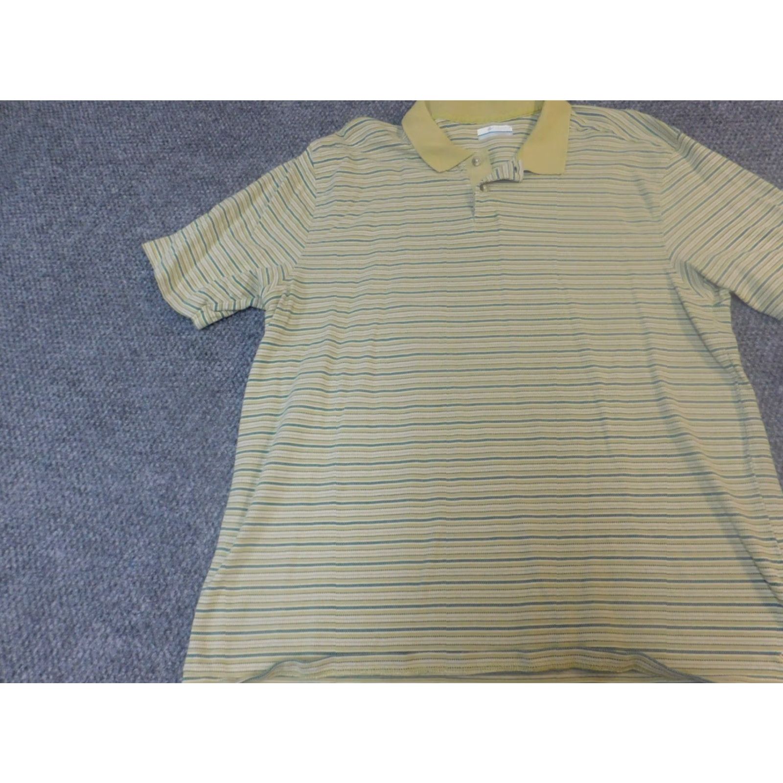 Vintage Columbia Polo Shirt Mens L Green Striped Short Sleeve Cotton Knit Regular Fit Logo 90s Fishing Size US L / EU 52-54 / 3 - 3 Thumbnail