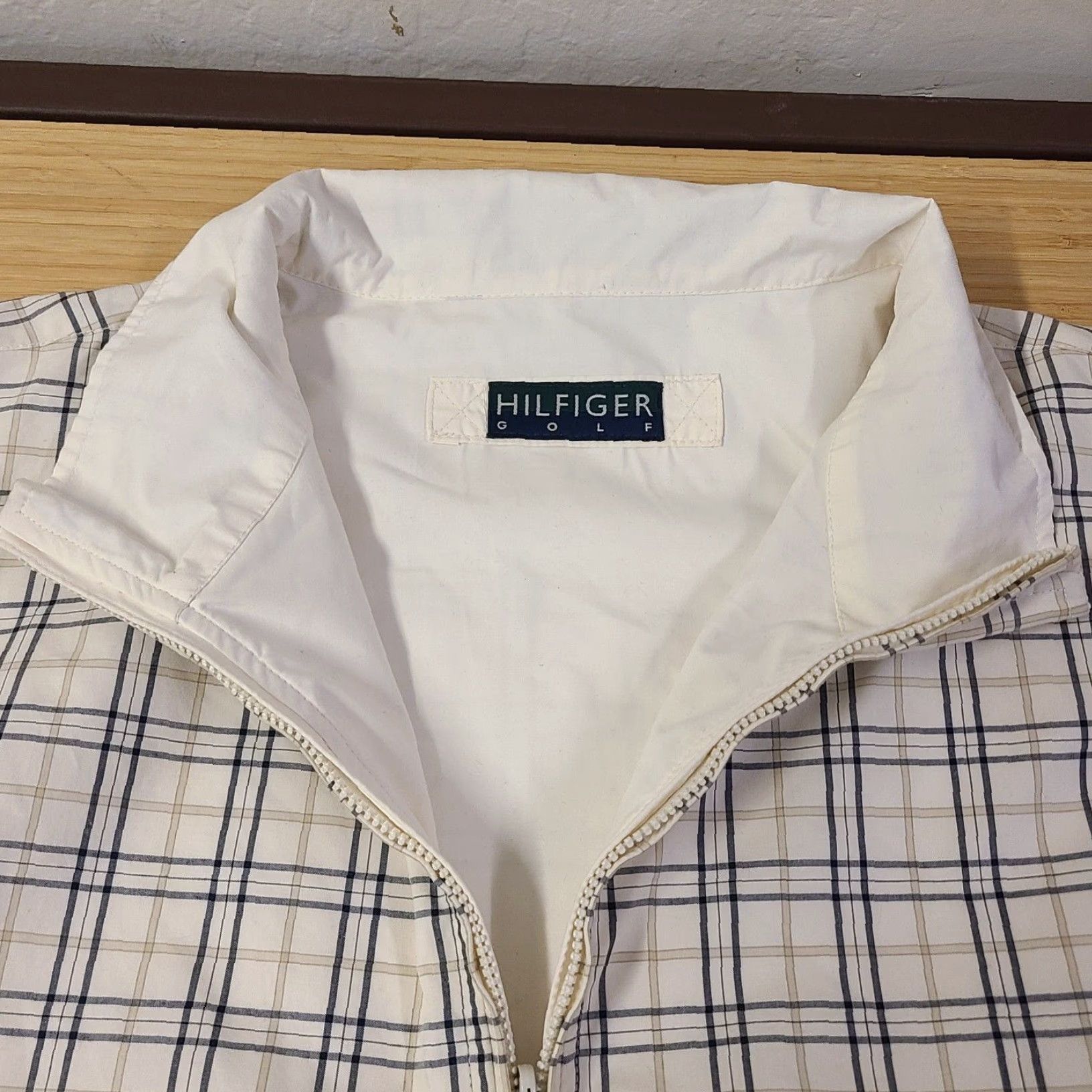 Tommy Hilfiger Tommy Hilfiger Golf Mens White Plaid Reversible 1/4 Zip Bomber Jacket 2XL Size Casual Winter Logo Zip Jacket Mens Size US XXL / EU 58 / 5 - 3 Thumbnail