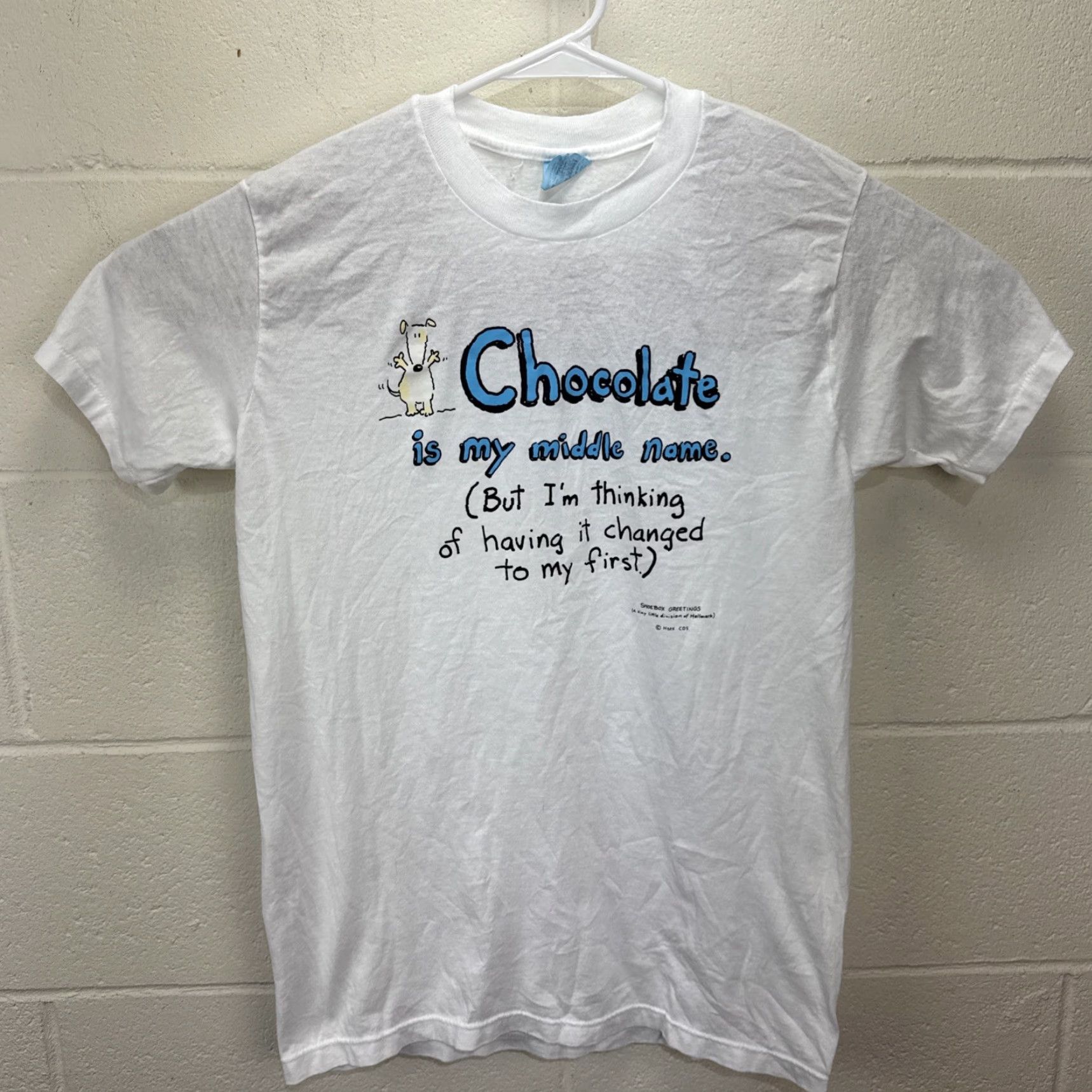CHOCOOLATE VINTAGE Hallmark Shoebox Greetings T-Shirt White Cotton Unisex Adults Medium White Cartoon Dog 90s Fun Casual Size M / US 6-8 / IT 42-44 - 2 Thumbnail