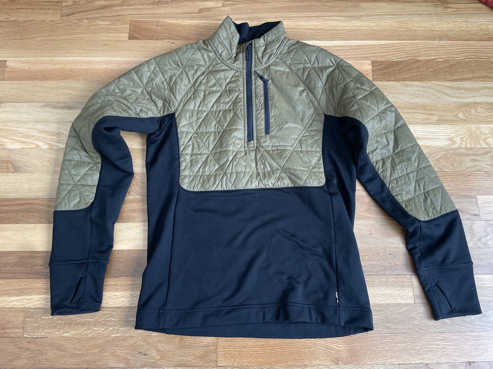image of Smart Wool Smartwool Pullover 1/2 Zip Hybrid Fleece Jacket in Green, Men's (Size Small)