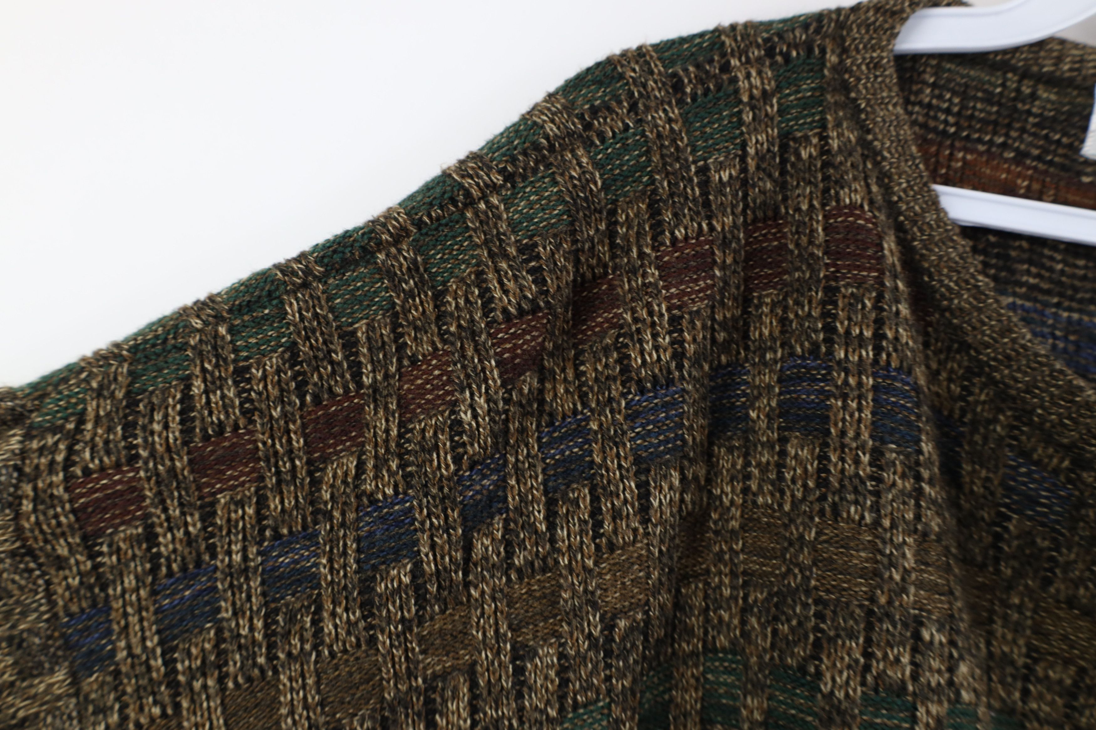 Vintage Vintage 90s Coogi Style Striped Knit Sweater Earth Tone Size US XL / EU 56 / 4 - 5 Thumbnail