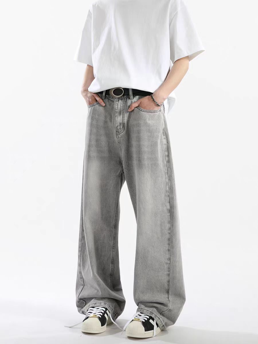 Japanese Brand × Jean Vintage high street washed gray baggy straight leg jeans Size US 30 / EU 46 - 3 Thumbnail