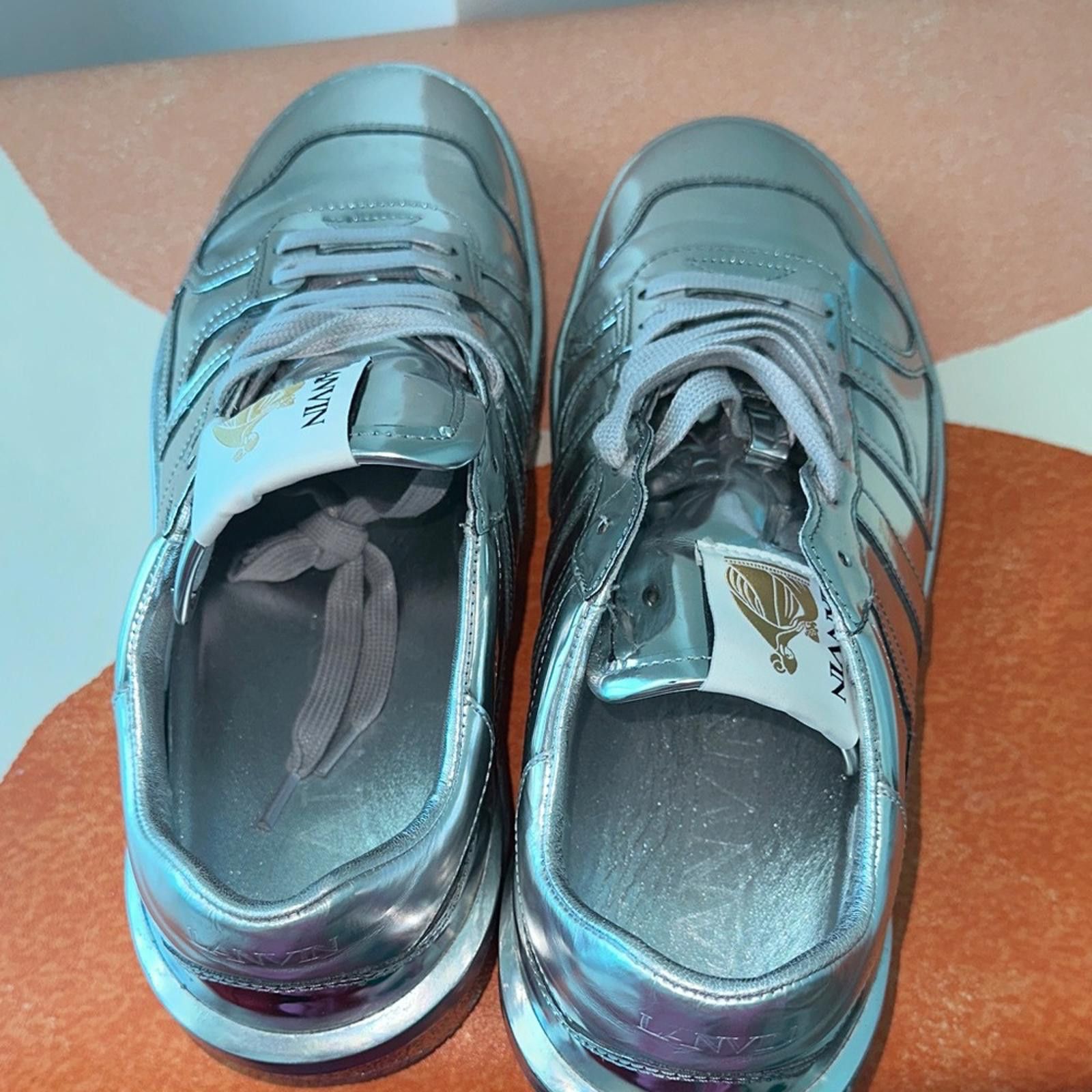 Lanvin Lanvin Silver Metallic Sneakers Size US 10 / EU 43 - 5 Thumbnail