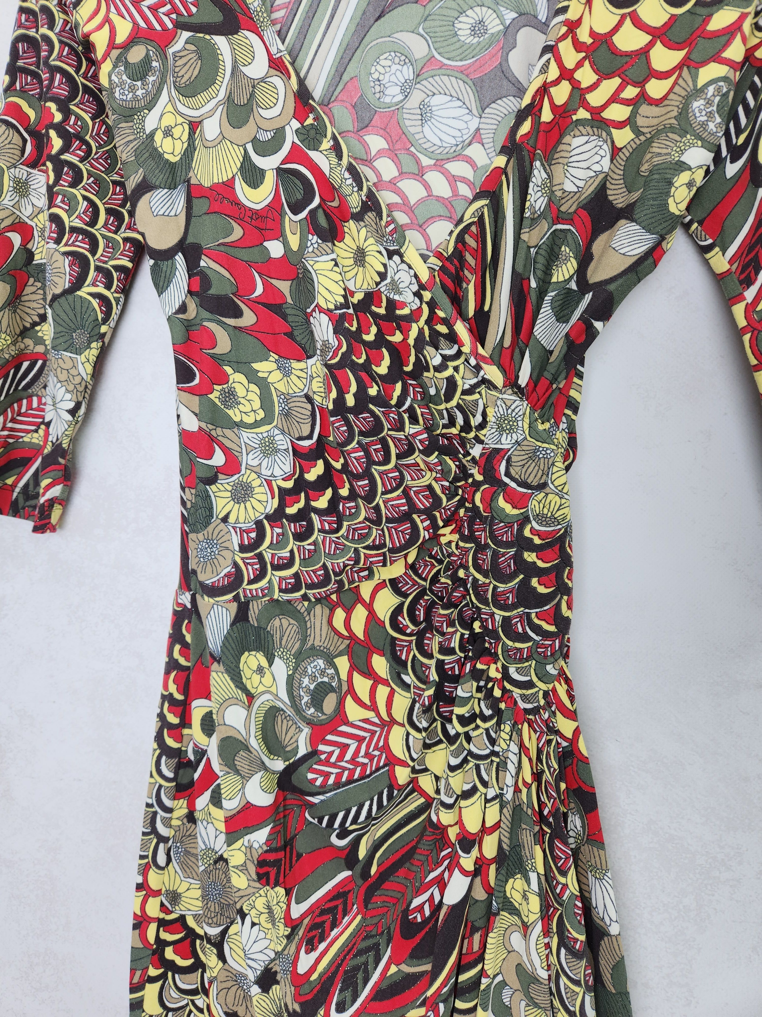 Roberto Cavalli Roberto Just Cavalli Wrap Sexy floral printed mini dress Size M / US 6-8 / IT 42-44 - 4 Thumbnail