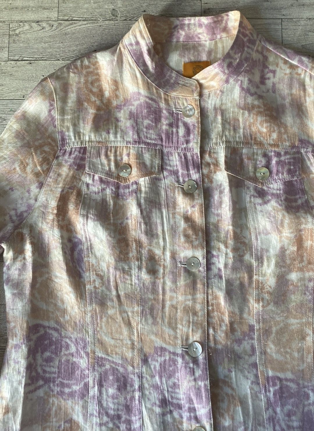 Vintage Ruby Rd., Vintage, Pastel, Rose Print, Lightweight Jacket Size S / US 4 / IT 40 - 15 Thumbnail
