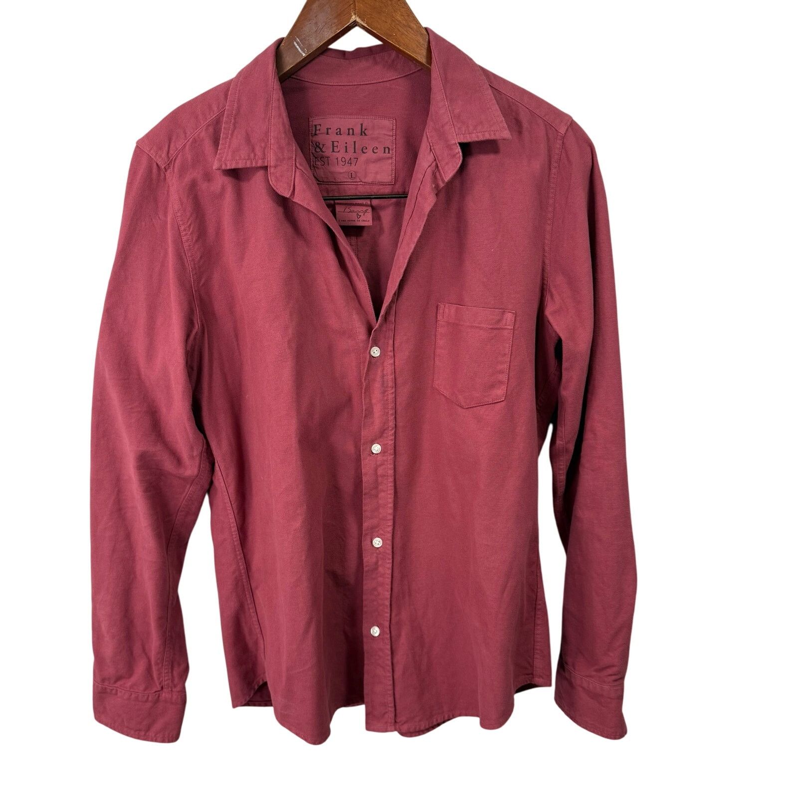 Frank & Eileen Frank & Eileen Women’s Shirt sz L Barry Button Up Red #G646 Size L / US 10 / IT 46 - 1 Thumbnail