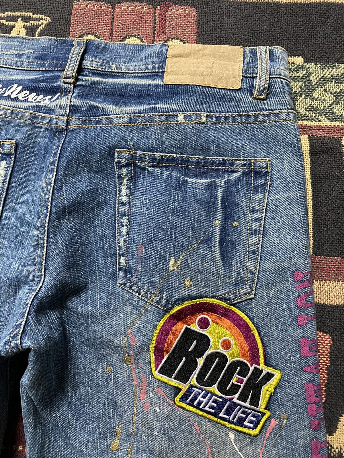 Japanese Brand Japanese Daily News Funky World Union Short Jeans Size US 33 - 16 Thumbnail