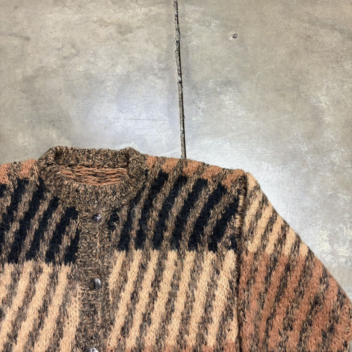 Vintage Vintage 70s Mohair Cardigan Sweater Striped Patterned Size US XS / EU 42 / 0 - 6 Thumbnail
