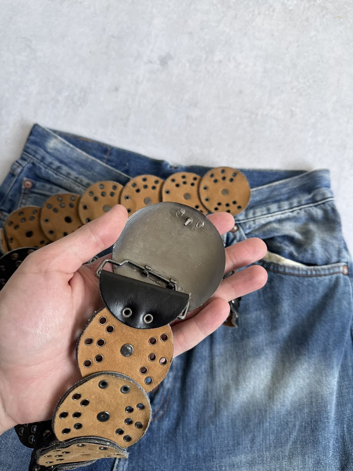 KMRii Vintage KMRii Style Studded Leather Belt Avant-Garde Y2K Size ONE SIZE - 6 Thumbnail