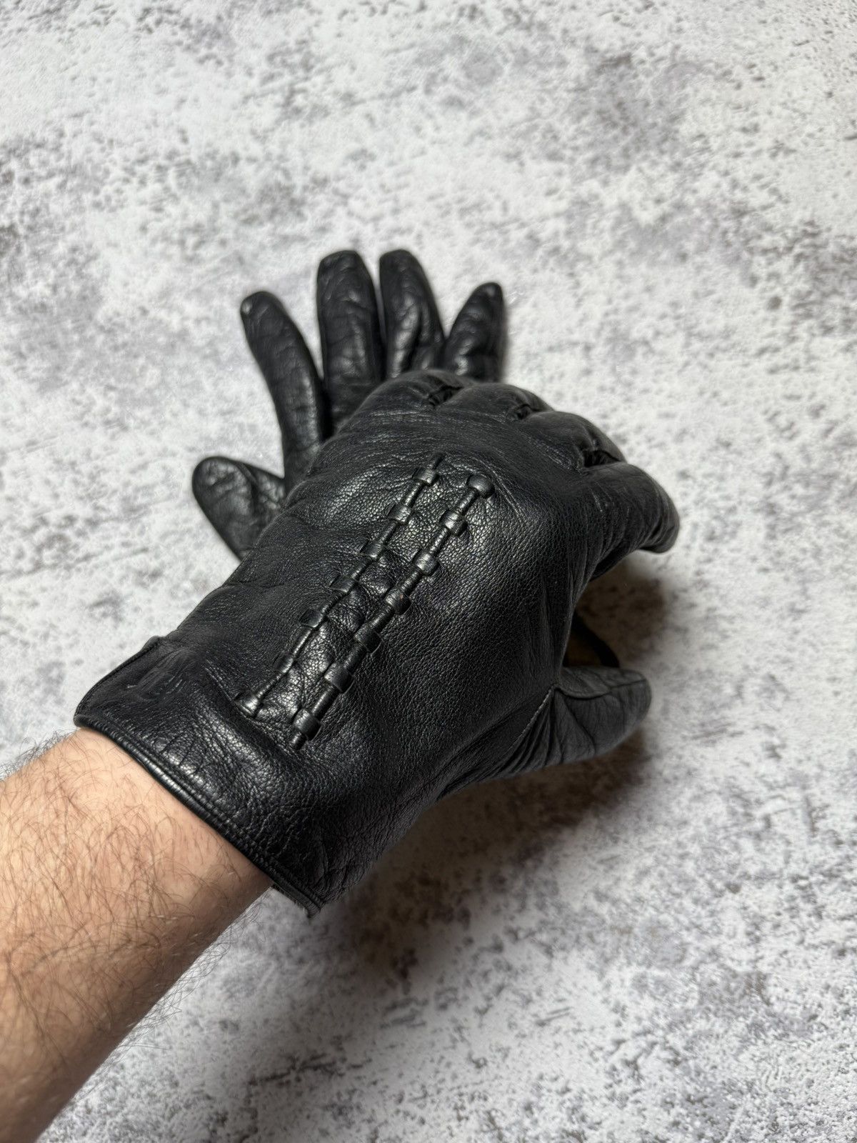 Jean Paul Gaultier Rare Jean Paul Gaultier Leather Gloves Black Men Vintage Size ONE SIZE - 1 Thumbnail