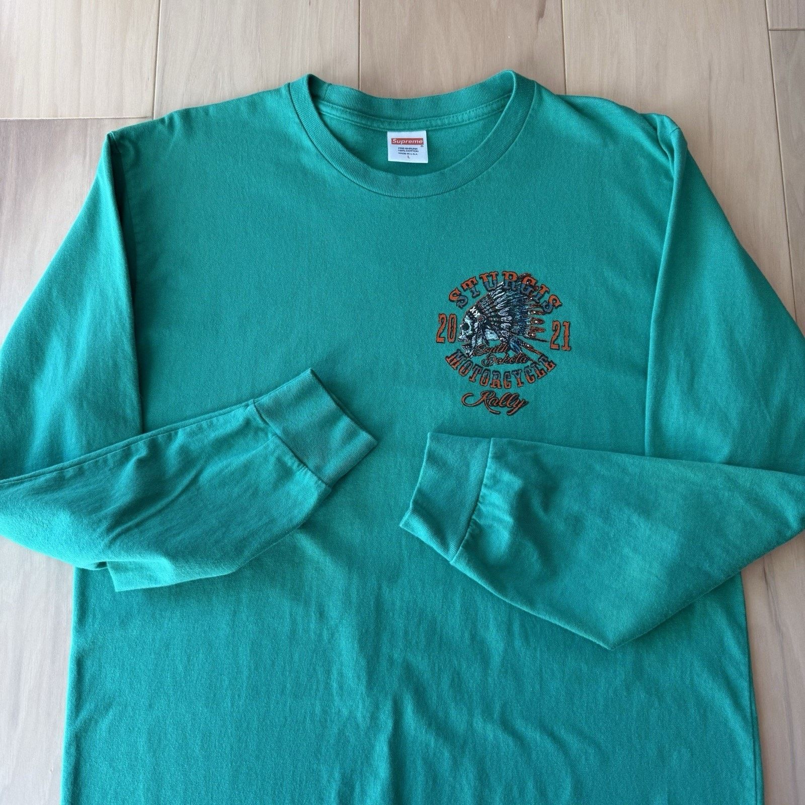 Supreme Sturgis Motorcycle Rally Shirt L Green Long Sleeve Supreme Size US L / EU 52-54 / 3 - 4 Thumbnail