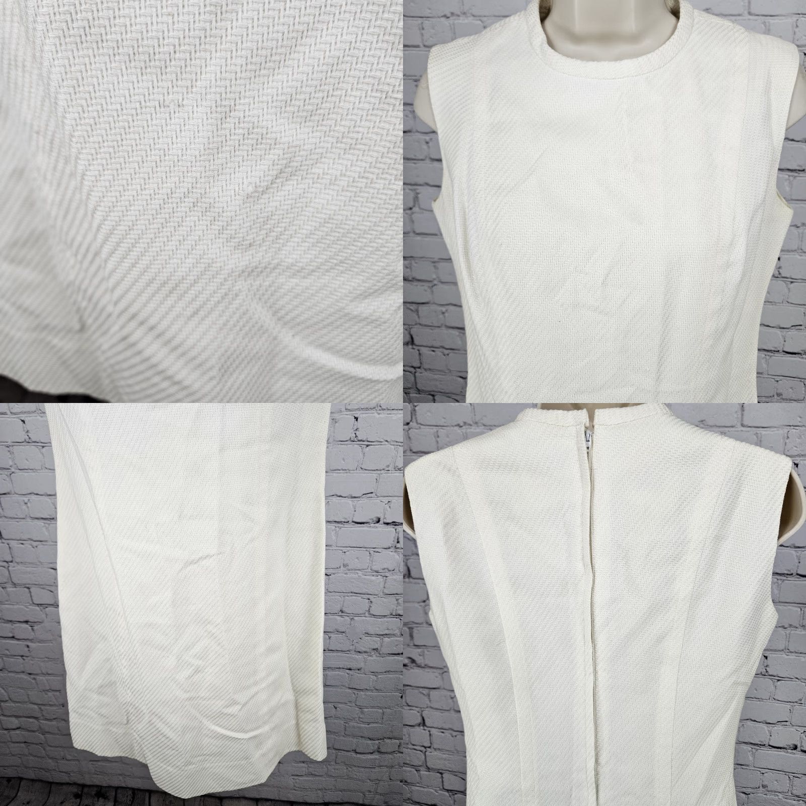 Vintage VINTAGE Pamela Martin Ivory Textured Sleeveless Lined Midi Sheath Dress 12 Size XL / US 12-14 / IT 48-50 - 8 Thumbnail