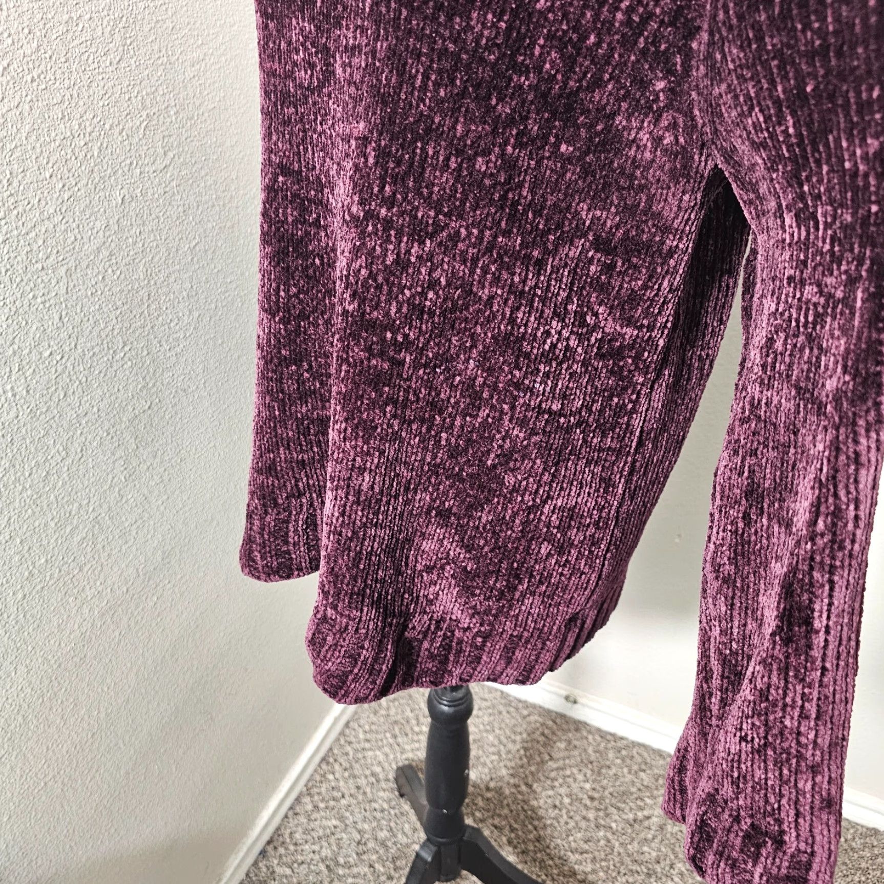 Orvis Orvis Women's Purple Crew Neck Long Sleeve Chenille Sweater M Size M / US 6-8 / IT 42-44 - 2 Thumbnail