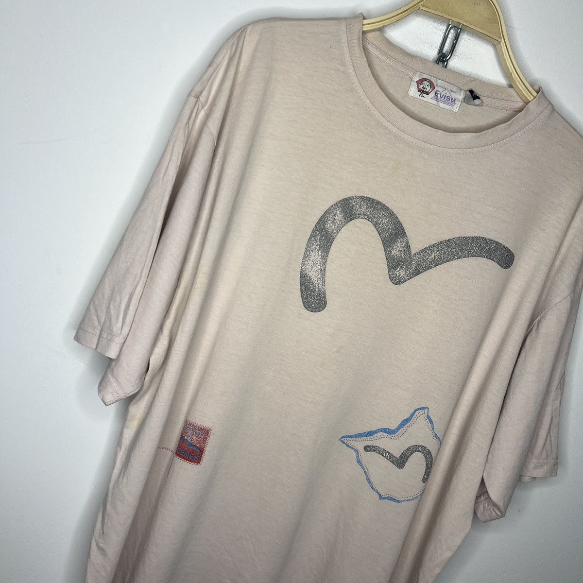 Evisu × Japanese Brand × Vintage Vintage 90s Evisu Big Logo Tee Tshirt Size US XL / EU 56 / 4 - 3 Thumbnail