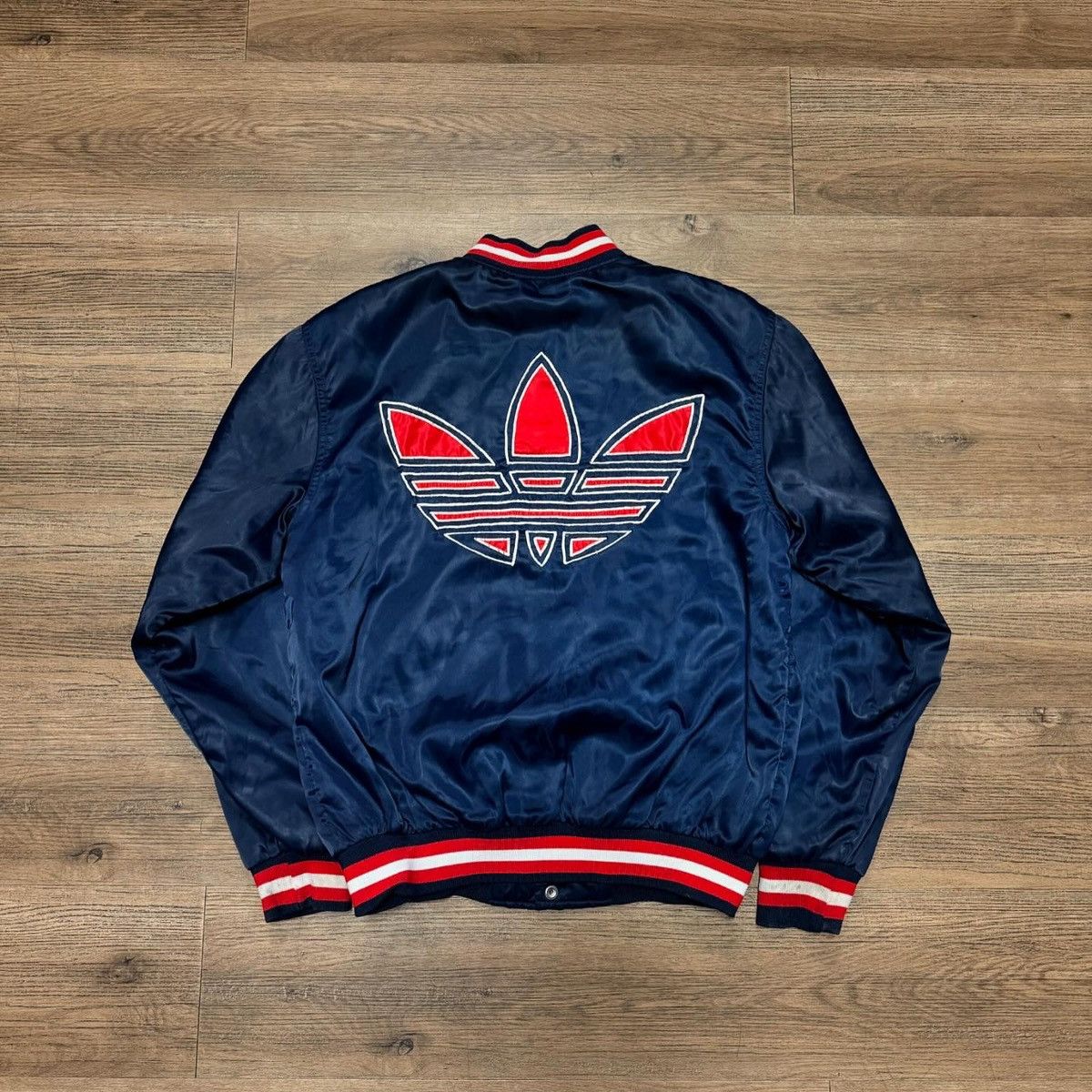 Adidas × Vintage 1980’s Adidas Satin RUN DMC Jacket Size US L / EU 52-54 / 3 - 2 Thumbnail