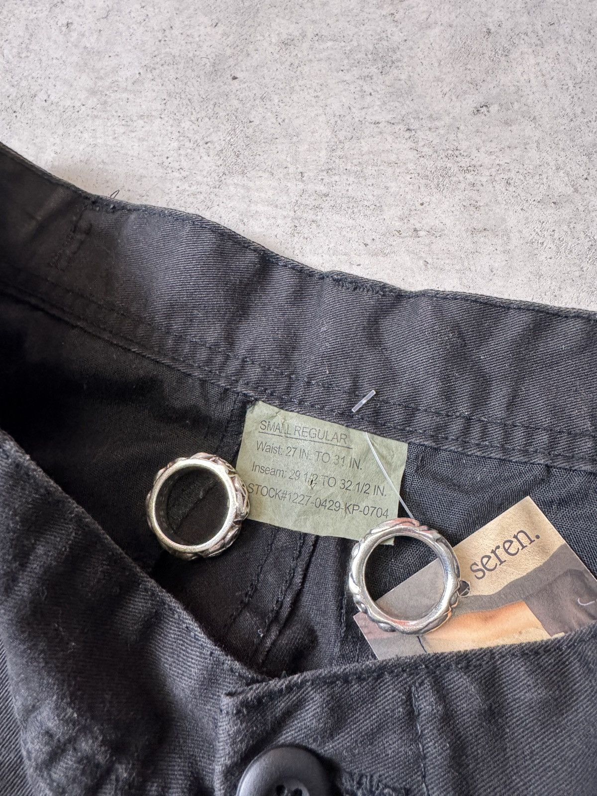 Vintage 1990s Military Black Cargo Pants with Handpainted Faces Size US 31 - 4 Thumbnail