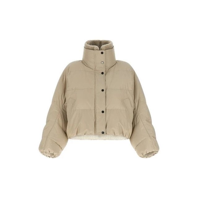 Brunello Cucinelli BRUNELLO CUCINELLI Beige Cropped down Jacket New & Authentic Size S / US 4 / IT 40 - 1 Thumbnail