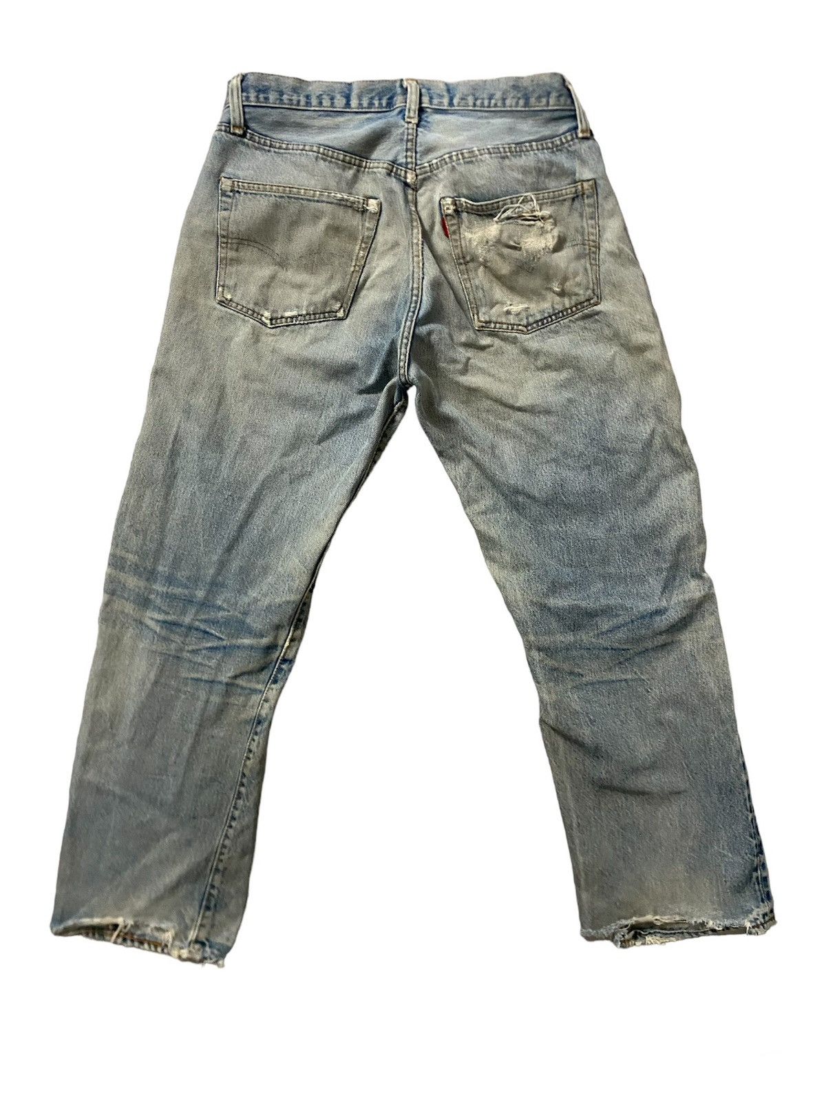 Levi's × Vintage Vintage Thrashed Distressed Custom Levis Selvedge Button 6 Size US 35 - 2 Thumbnail