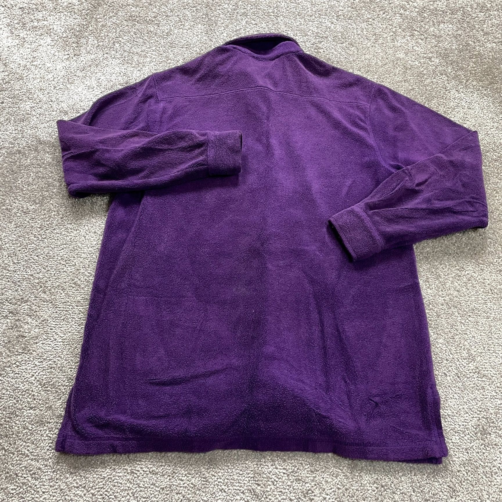 Review Preview International Purple Fleece Button-Down Shirt Womens Small Long Sleeve Size S / US 4 / IT 40 - 2 Thumbnail