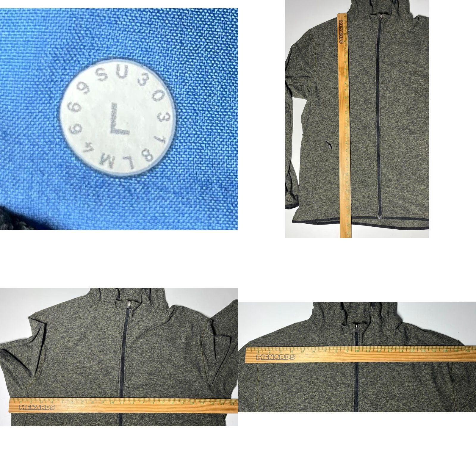 Lululemon Lululemon Men's Surge Warm Full Zip Hoodie HM4669S Heathered Green L Hoodie Size US L / EU 52-54 / 3 - 9 Thumbnail
