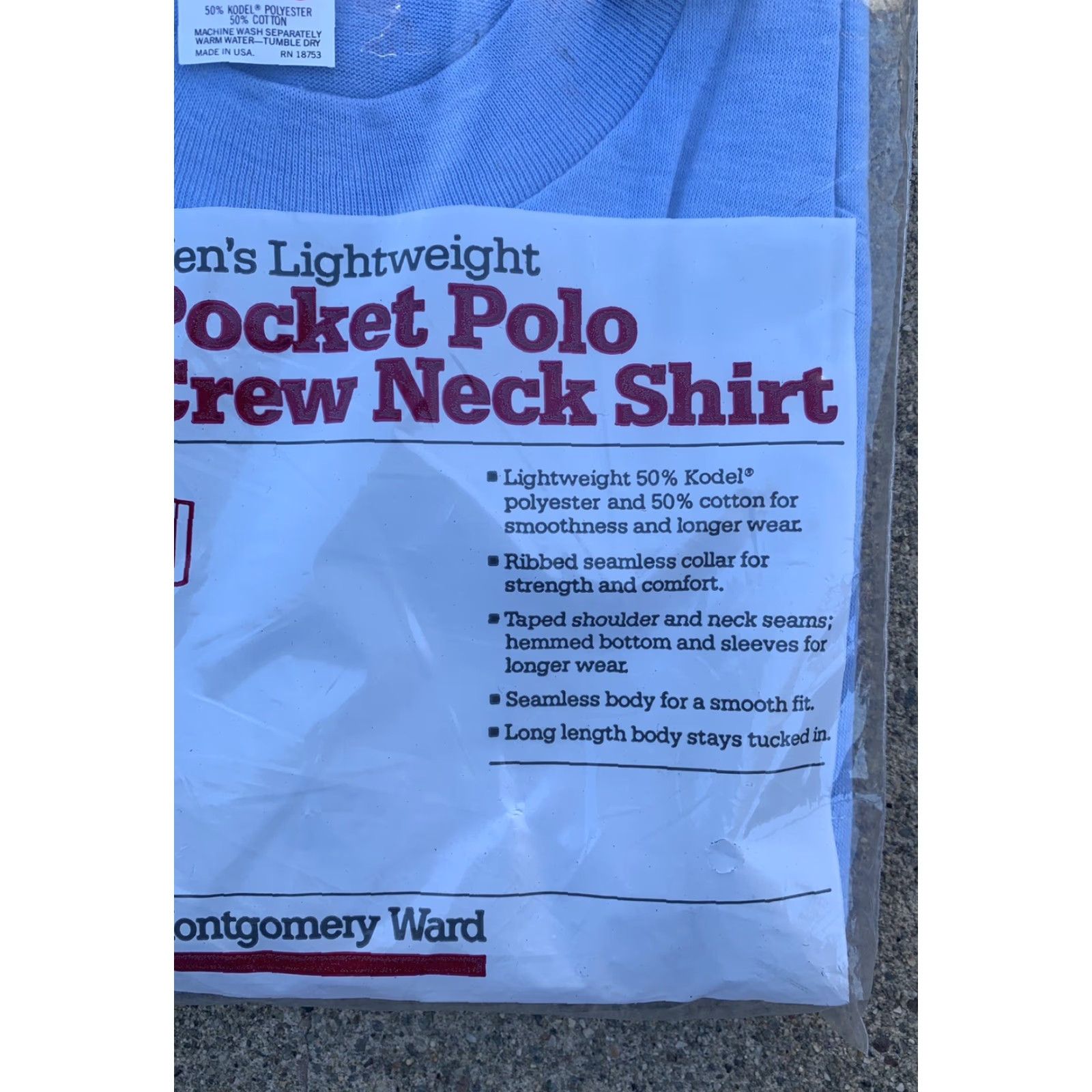 Vintage VINTAGE Montgomery Ward T-Shirt 5050 Pocket Polo Crew Neck Short Sleeve Men L Blue Polyester Blend 42-44 50/50 Dad Retro USA"} Size US L / EU 52-54 / 3 - 7 Thumbnail
