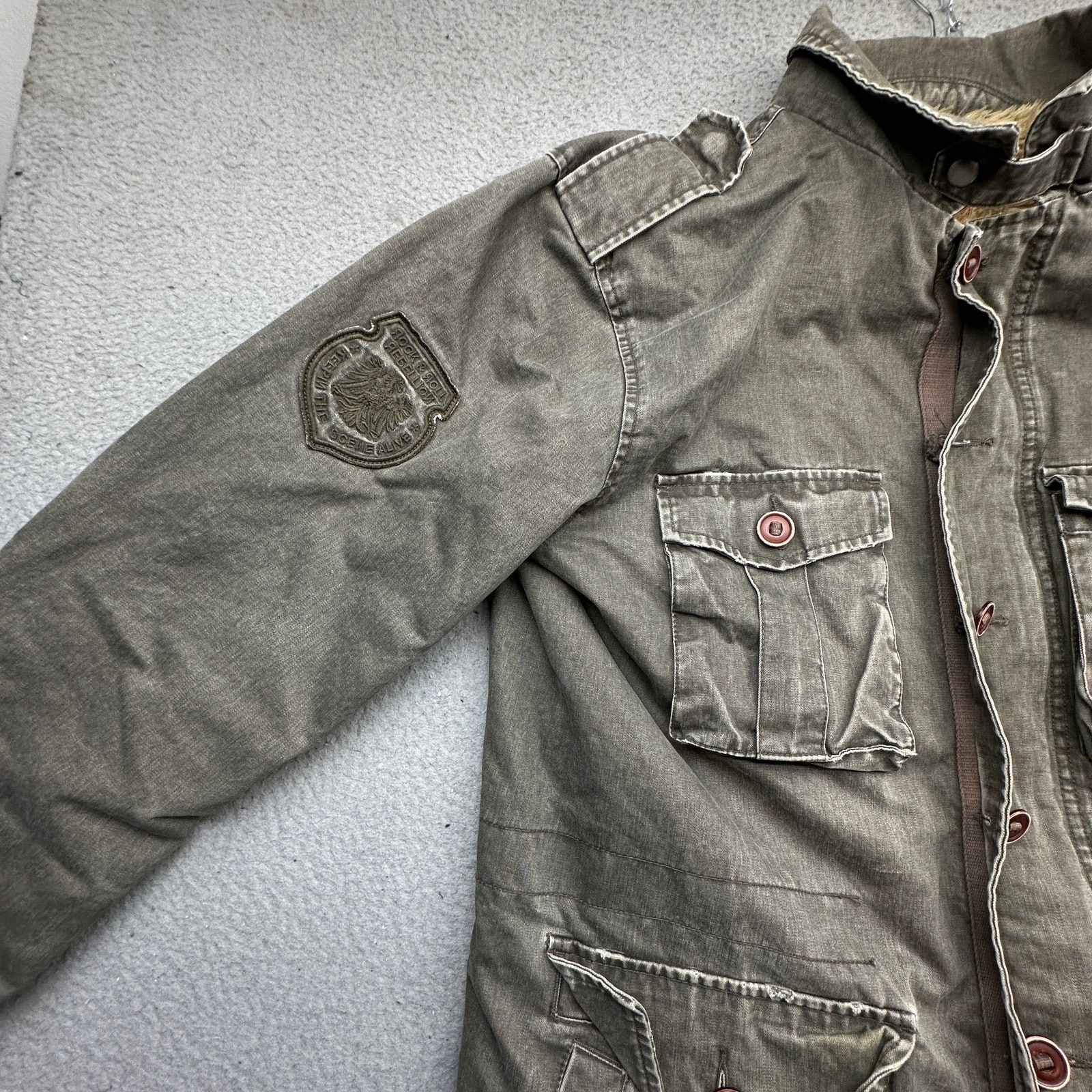 Guess Guess Jeans Military Distressed Jacket Mens Large Green M65 Size US L / EU 52-54 / 3 - 7 Thumbnail