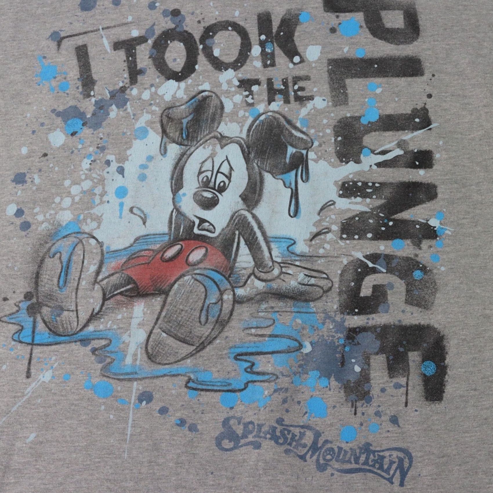 Disney DISNEY PARKS T-Shirt 2XL I RODE SPLASH MOUNTAIN AND ALL I GOT WAS SOAKED Vtg Mens Gray Size US XXL / EU 58 / 5 - 2 Thumbnail