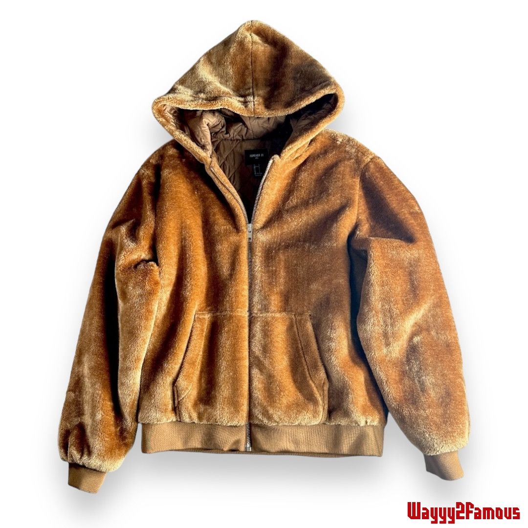 Forever 21 Faux Fur Zip-Up Hoodie Size US L / EU 52-54 / 3 - 1 Thumbnail