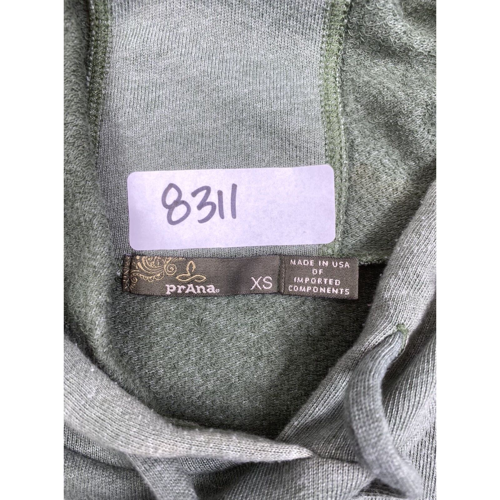 Prana VINTAGE prAna Hoodie Womens XS Green Short Sleeve Pullover Hooded Lightweight Activewear Outdoor Classic Size XS / US 0-2 / IT 36-38 - 3 Thumbnail