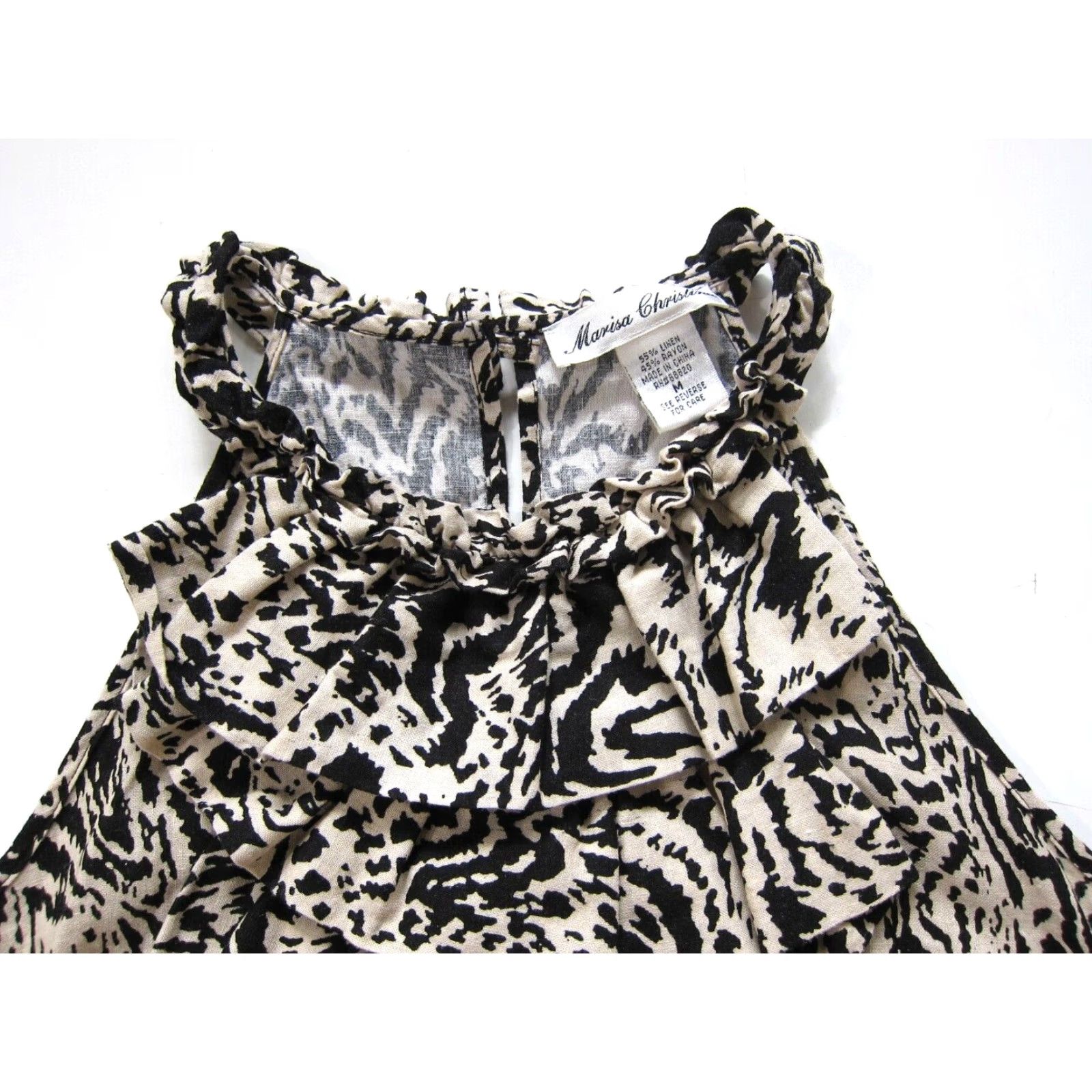 Vintage Marisa Christina Blouse Sleeveless High Neck Zebra Print Black XS-XL M Womens Blouse Size M / US 6-8 / IT 42-44 - 3 Thumbnail