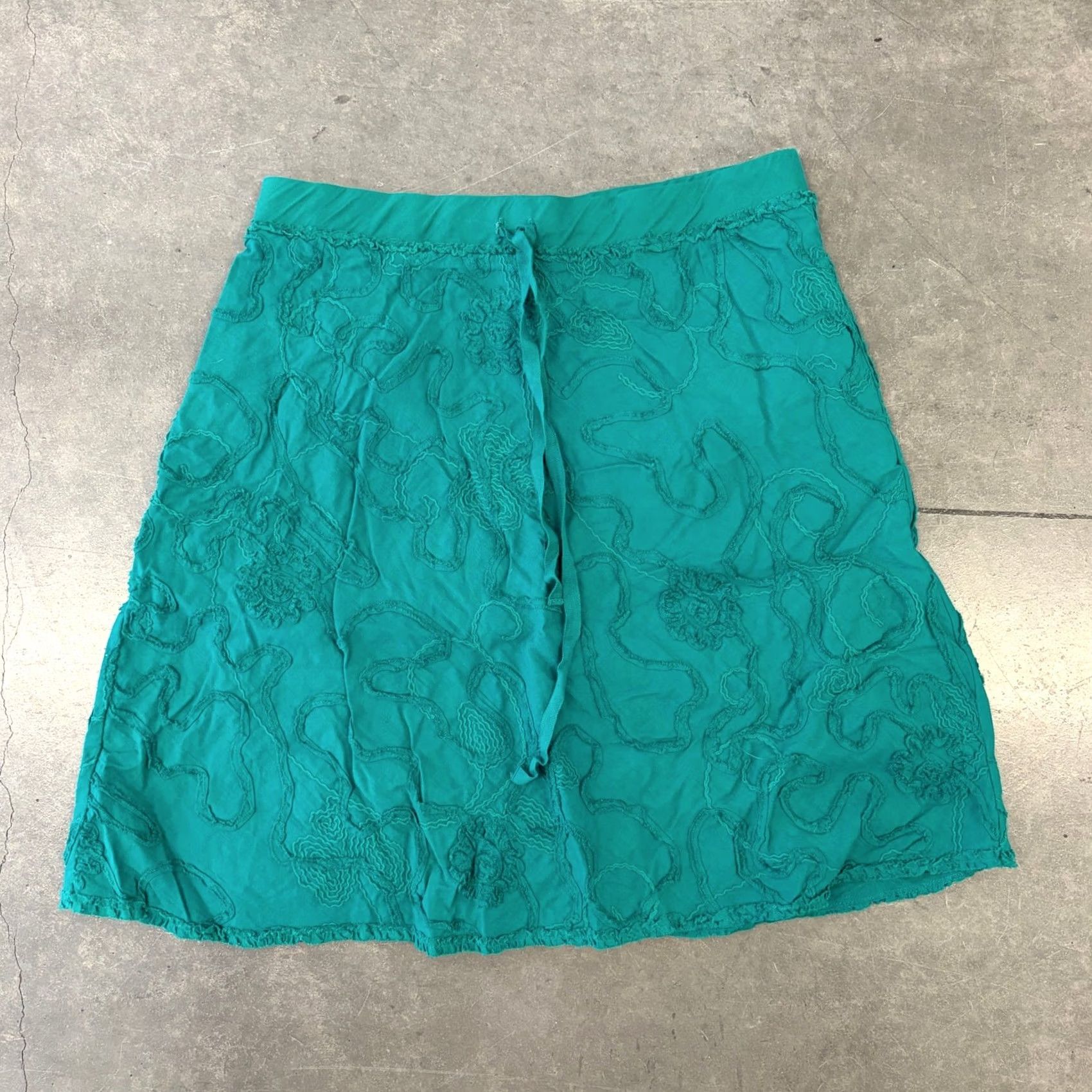 Vintage VINTAGE Y2K Green Max Studio Embellished Abstract Mini Sweat Skirt Small Skort Woman S XS Green Womens Size 28" / US 6 / IT 42 - 2 Thumbnail