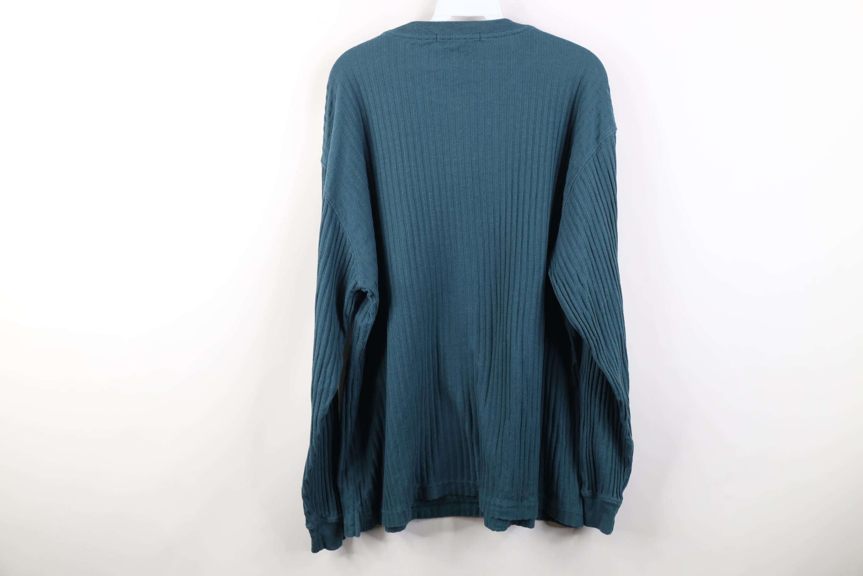 Vintage Vintage 90s Streetwear Thermal Ribbed Knit Henley T-Shirt Size US L / EU 52-54 / 3 - 8 Thumbnail