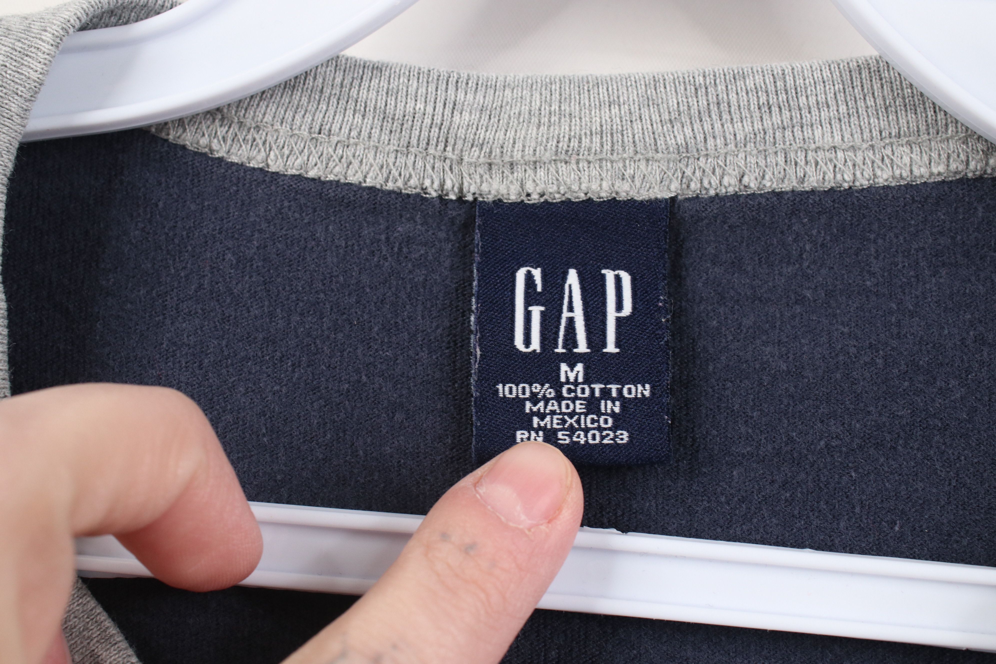 Gap Vintage 90s Y2K Gap Blank Short Sleeve Ringer T-Shirt Blue Size US M / EU 48-50 / 2 - 7 Thumbnail