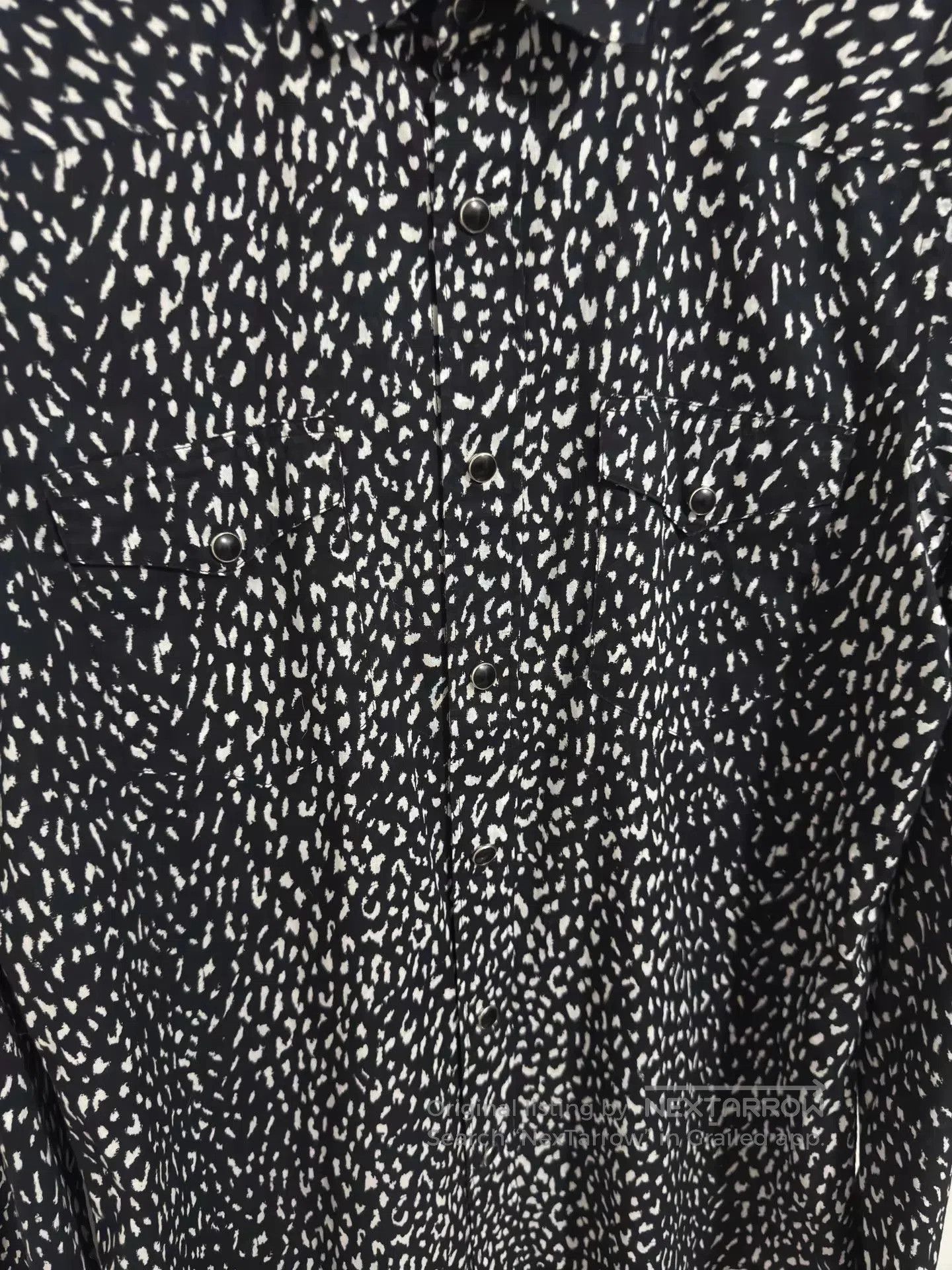 Saint Laurent Paris Black Patterned Long Sleeve Button. Size US S / EU 44-46 / 1 - 3 Thumbnail