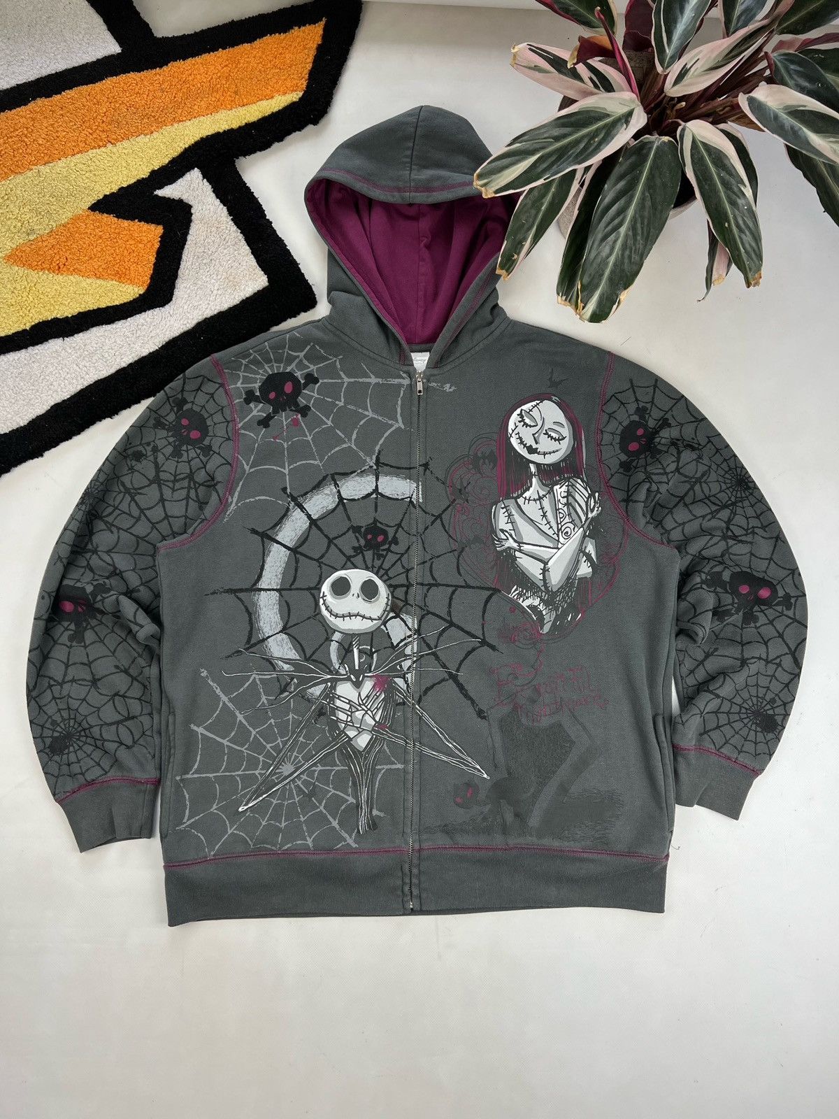 Vintage Disney Nightmare Before Christmas Motorcycle Zippered high quality Sweatshirt Jacket