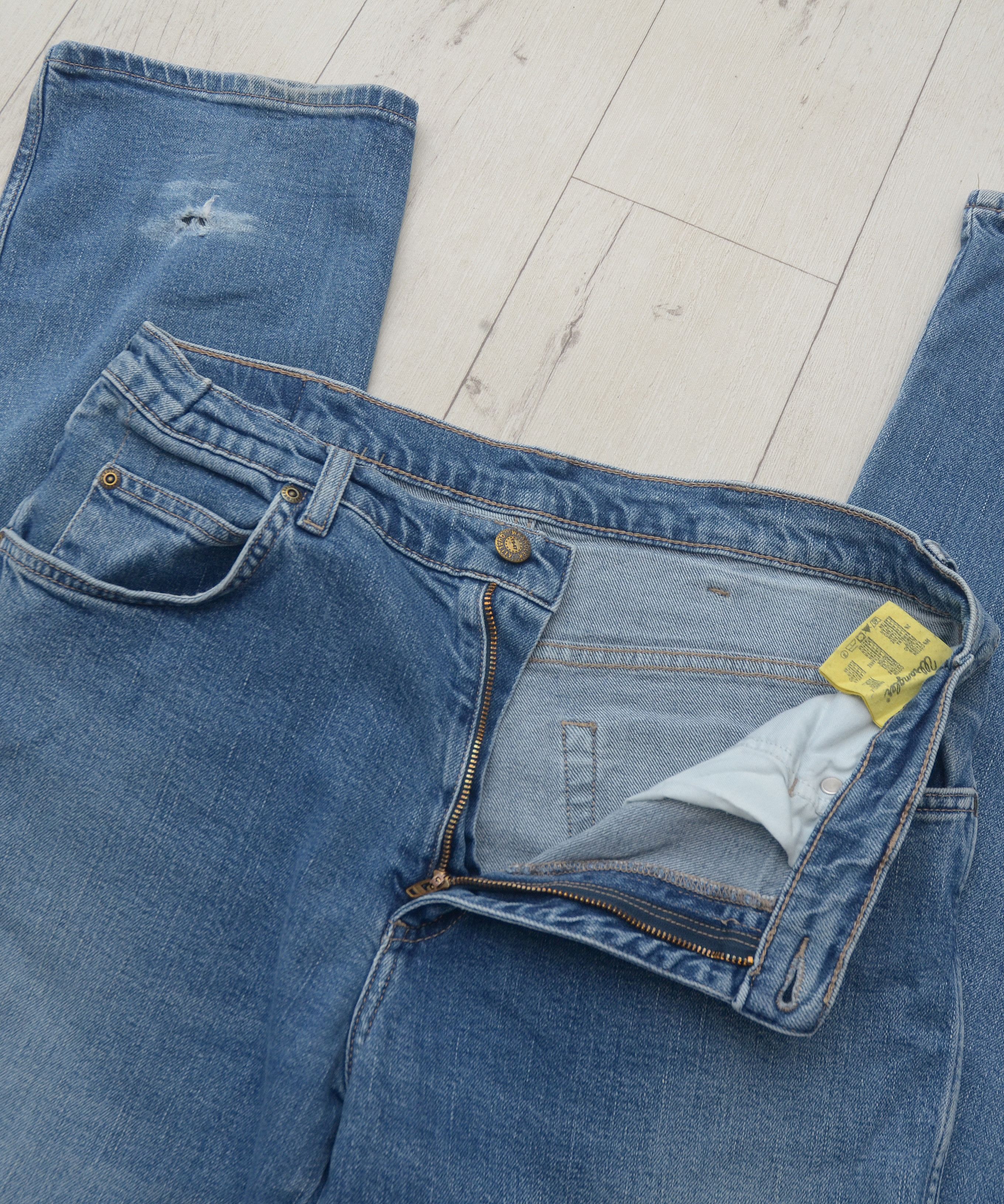 Vintage × Wrangler Vintage Y2K Wrangler Long Jeans 32x36 Distressed Light Wash Size US 32 / EU 48 - 9 Thumbnail