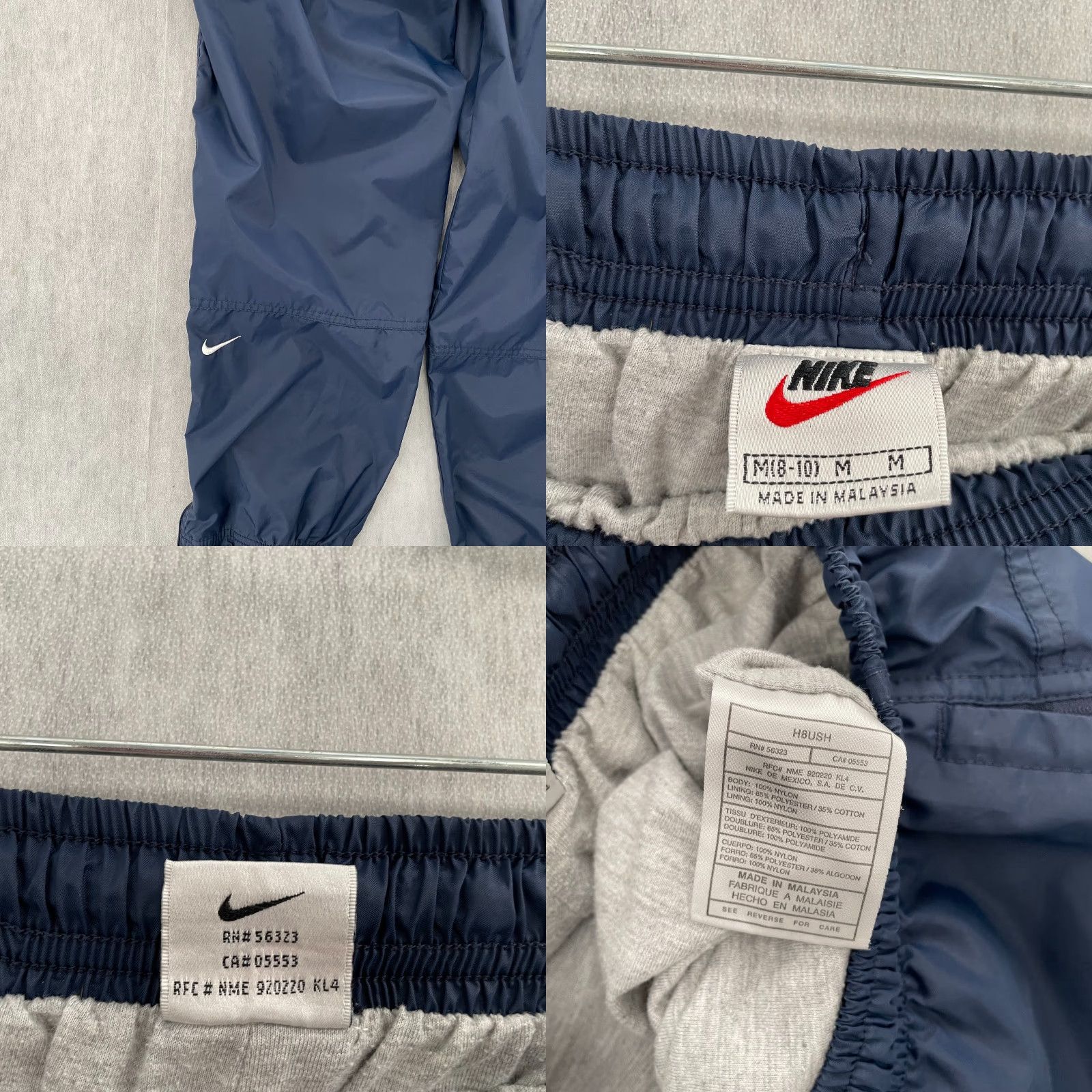 Nike VINTAGE Nike Pants Adult Medium Blue Lined Jogger Pockets Swoosh Logo Mens M 90s Size US 31 - 8 Thumbnail