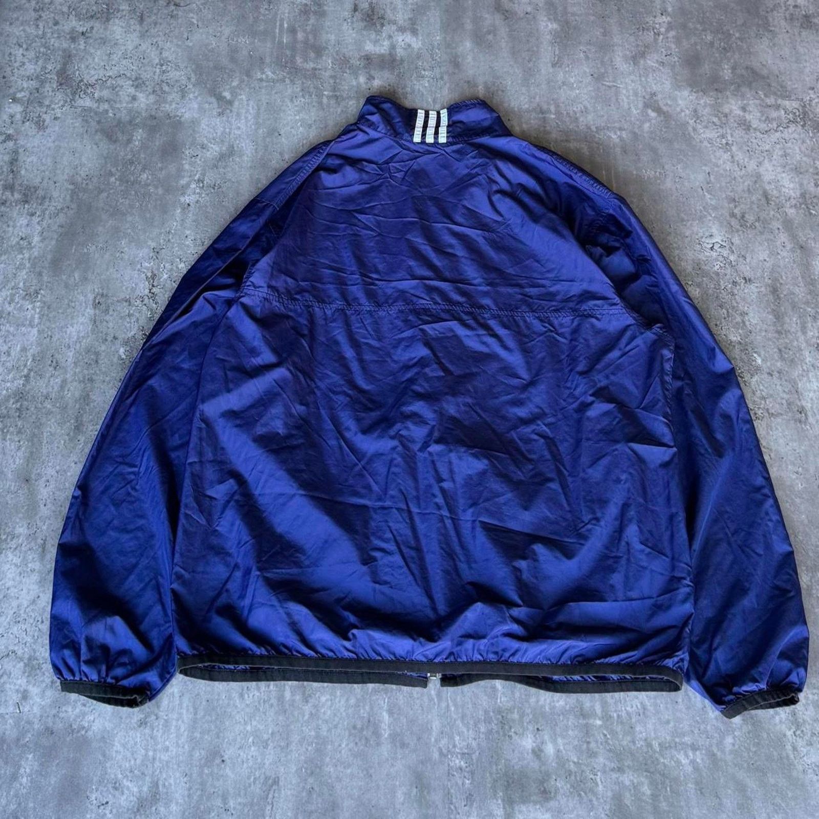 Adidas × Vintage Vintage Adidas Navy Blue Baggy Windbreaker Athletic Jacket Size US XL / EU 56 / 4 - 2 Thumbnail