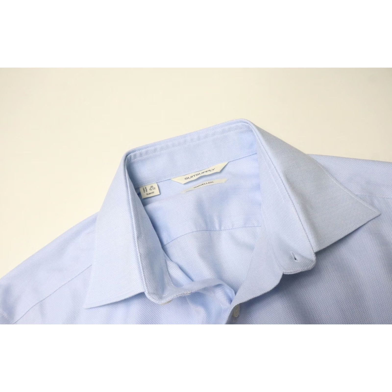 Suitsupply Suitsupply Shirt Mens 39/15 1/2 Blue Traveller Slim Fit Formal Men Collared Long Sleeve Size 40R - 4 Thumbnail