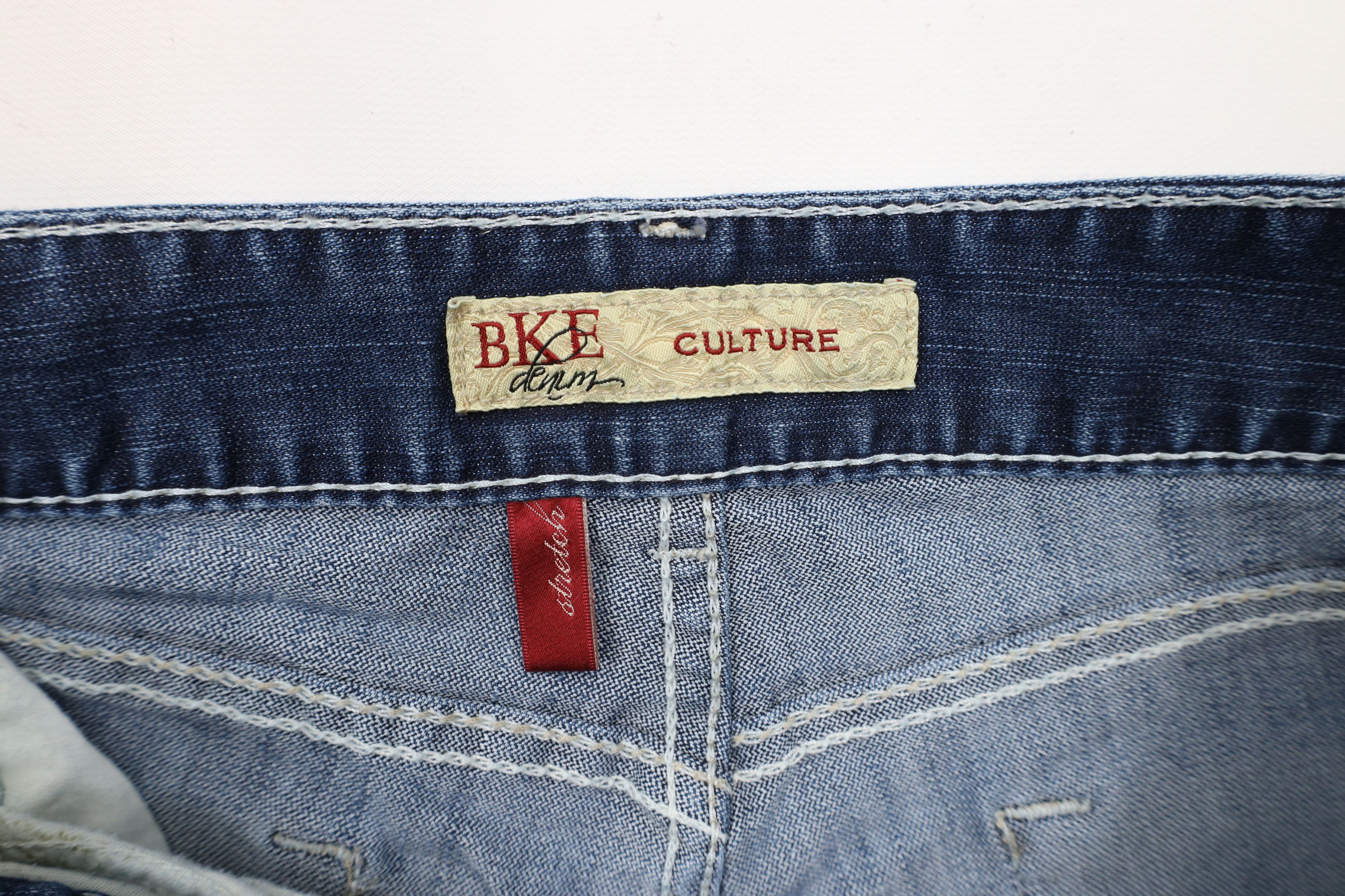 Vintage Buckle BKE Thick Stitch Stretch Culture Wide Leg Denim Jeans Size 32" / US 10 / IT 46 - 7 Thumbnail