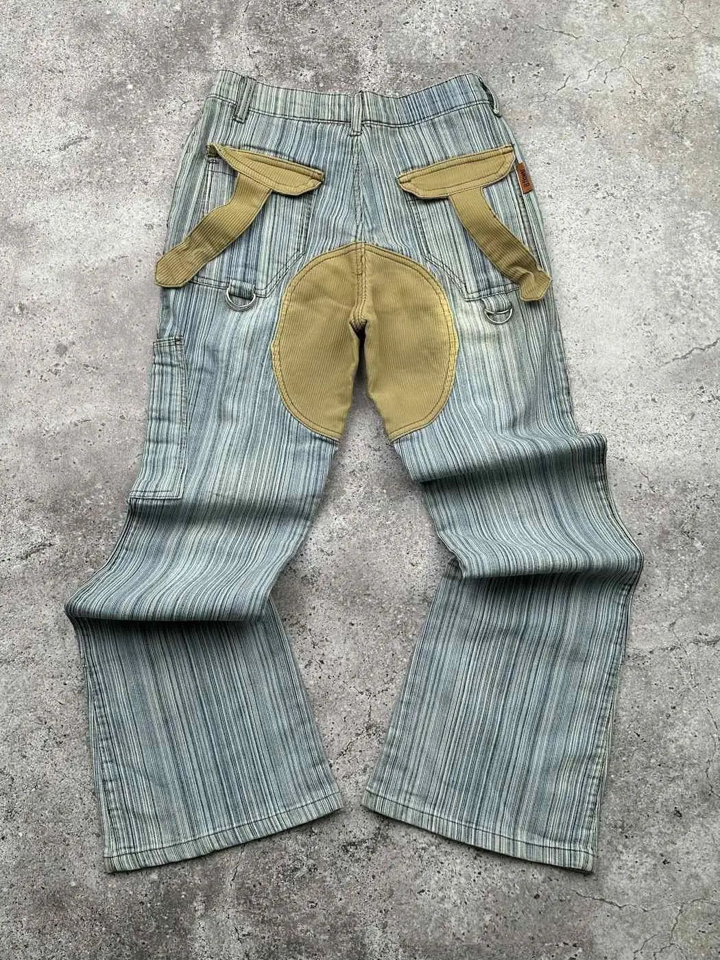 Japanese Brand Vintage Striped Faded Flare Pants C344(V533)(E8) Size 25" / US 0 / IT 36 - 5 Thumbnail