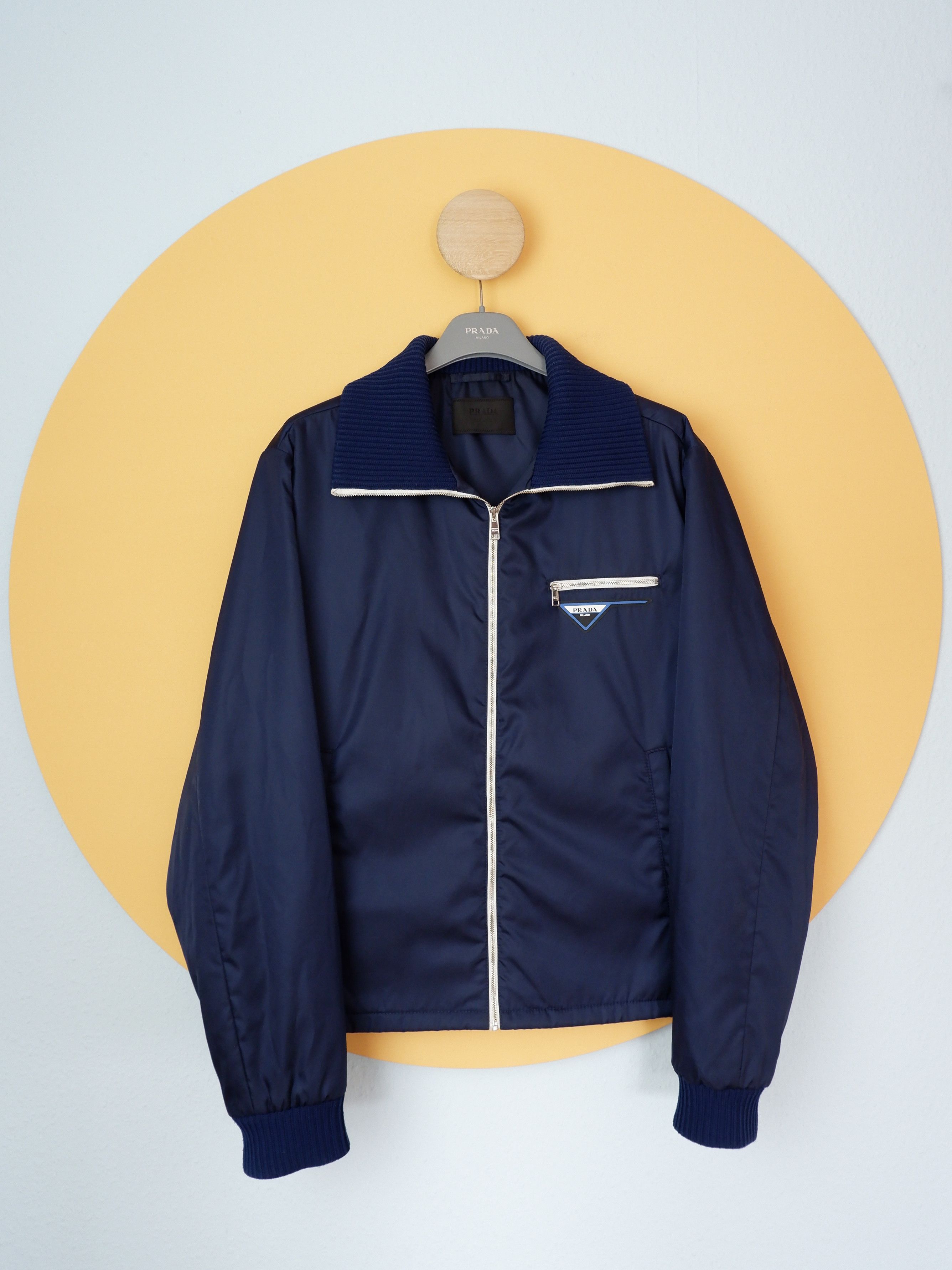 ブルゾン PRADA Half zip jacket Prada Black Nylon Half-Zip Jacket Prada