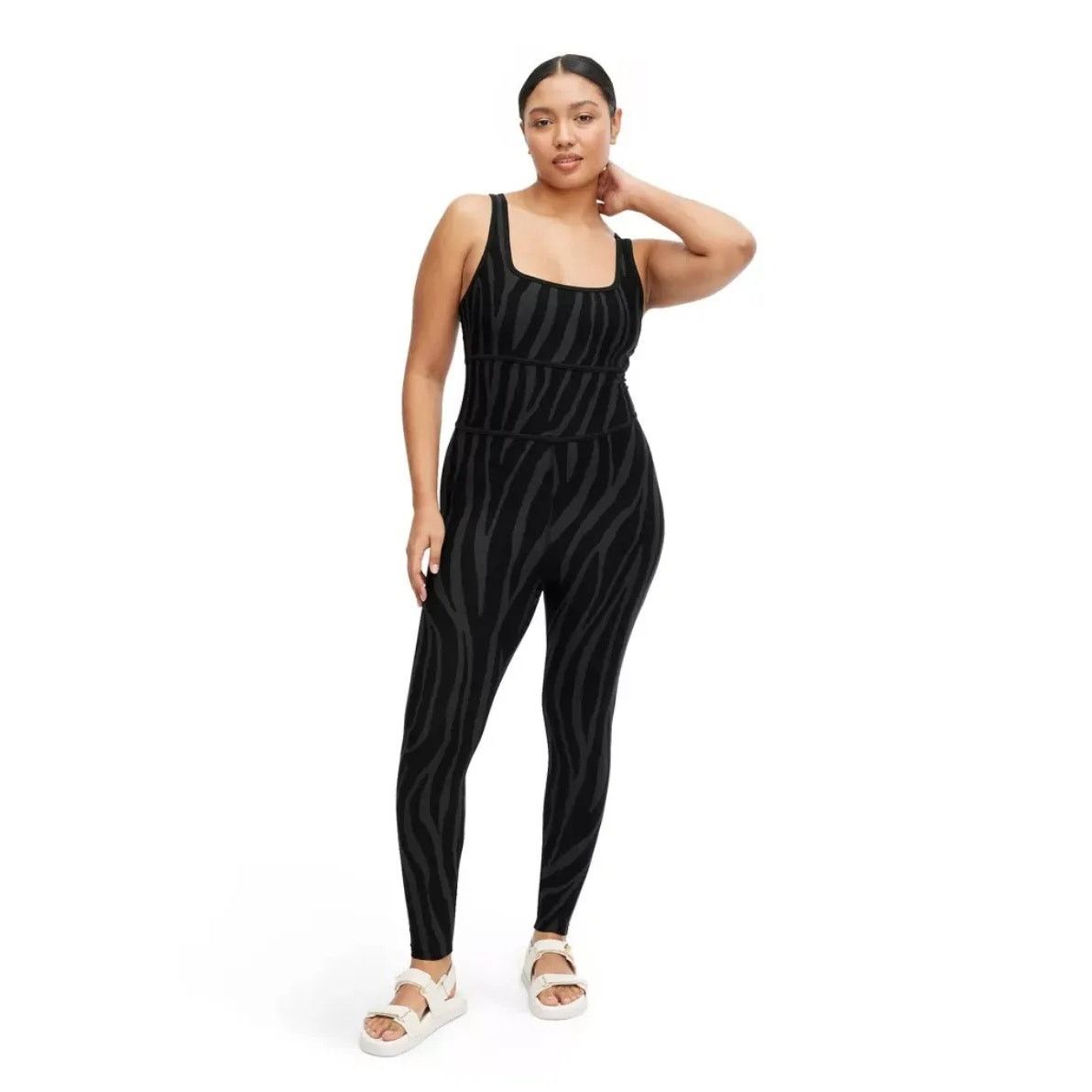 Diane von Furstenberg DVF x Target Tonal Zebra Activewear Jumpsuit Womens XXS Size 24" / US 00 / IT 34 - 7 Thumbnail