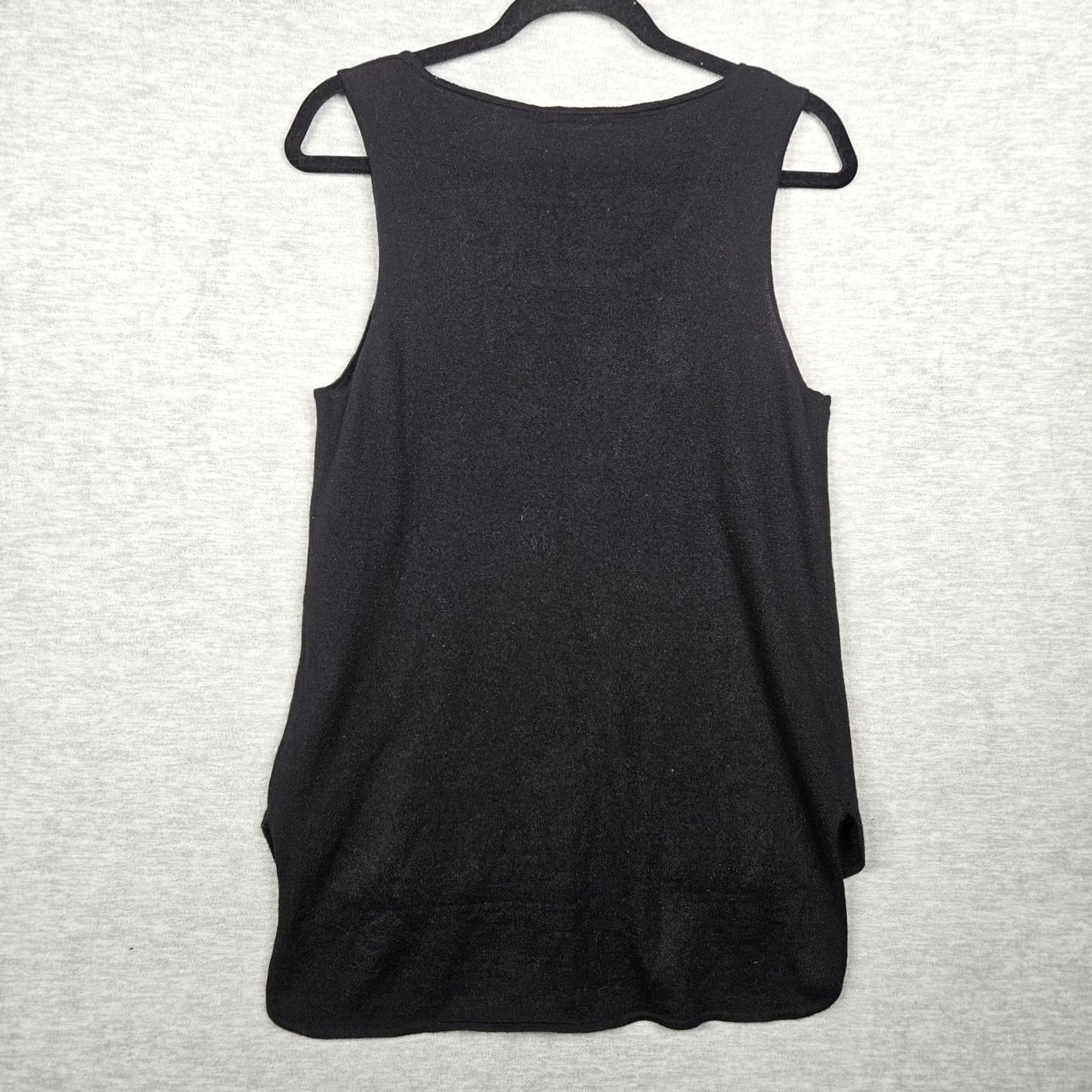 Vintage In Cashmere Black Round Neck Sleeveless Sweater Tank Top M Womens New Size M / US 6-8 / IT 42-44 - 2 Thumbnail