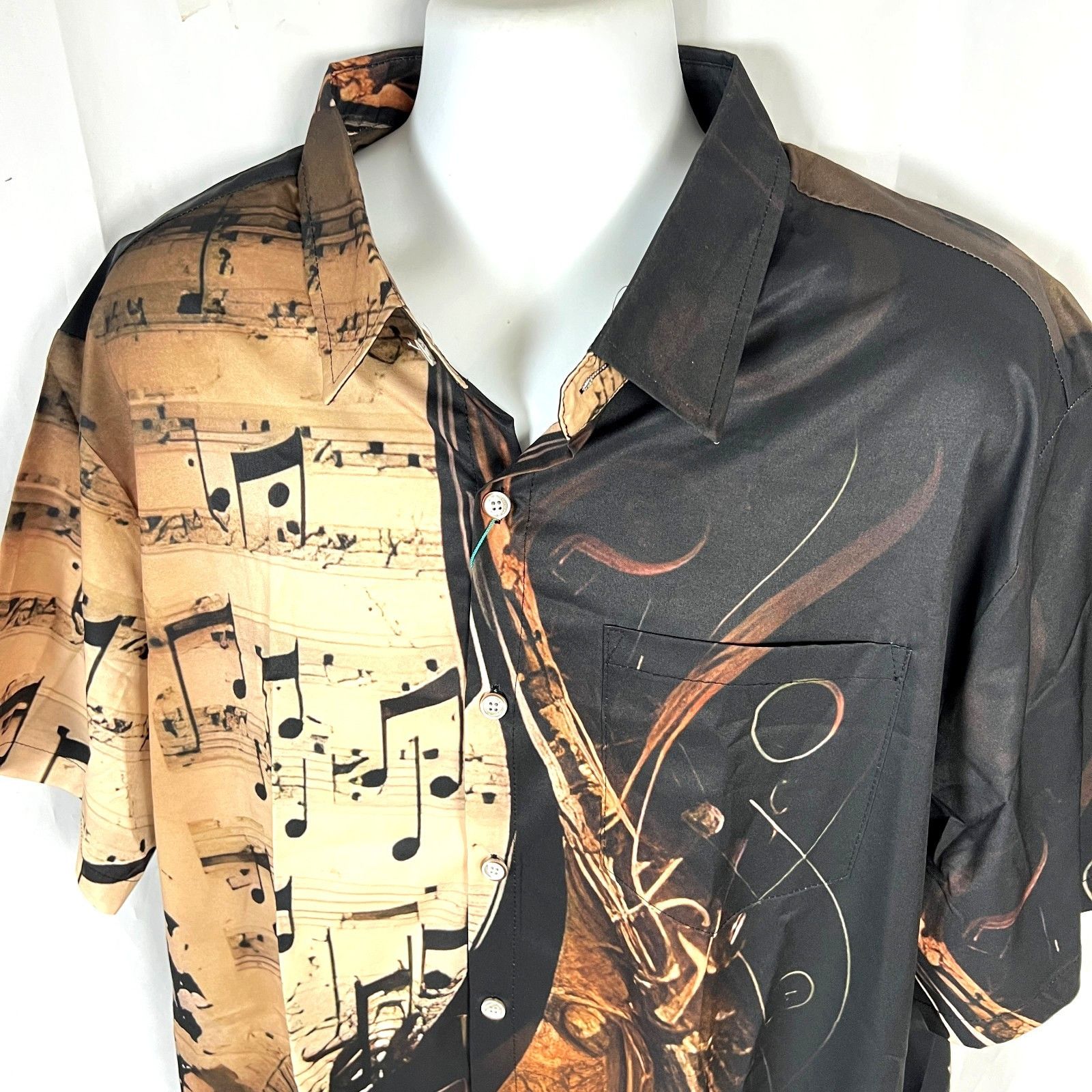Other Royaura Hawaiian Jazz Music Notes Mens Button Shirt size 2XL Size US XXL / EU 58 / 5 - 5 Thumbnail