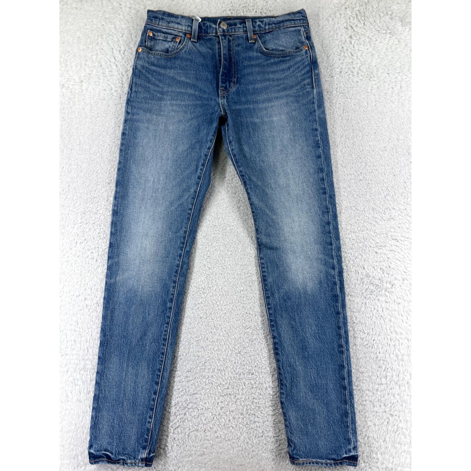 Levi's VINTAGE Levis Jeans Adult 30 Blue Denim Levi's 502 Slim Straight 5-Pocket Denim Jeans 30x28 Cotton Blend Distressed Medium Wash Mens Jeans Size US 30 / EU 46 - 2 Thumbnail