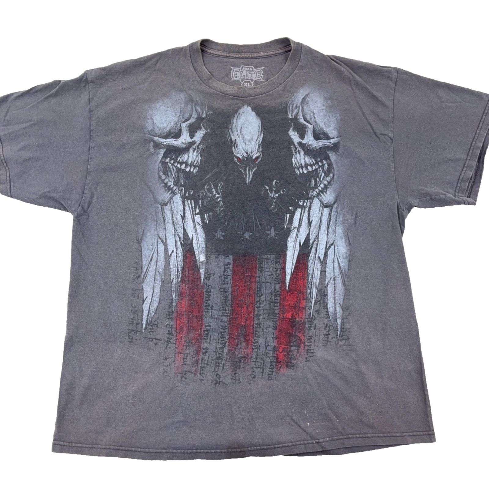 Vintage Vintage MMA Elite Shirt Men XL Gray Skull Eagle Crow Wings Grunge Goth Adult MMA Elite Shirt Men XL Gray Skull Eagle Crow Wings Grunge Goth B Size US XL / EU 56 / 4 - 2 Thumbnail