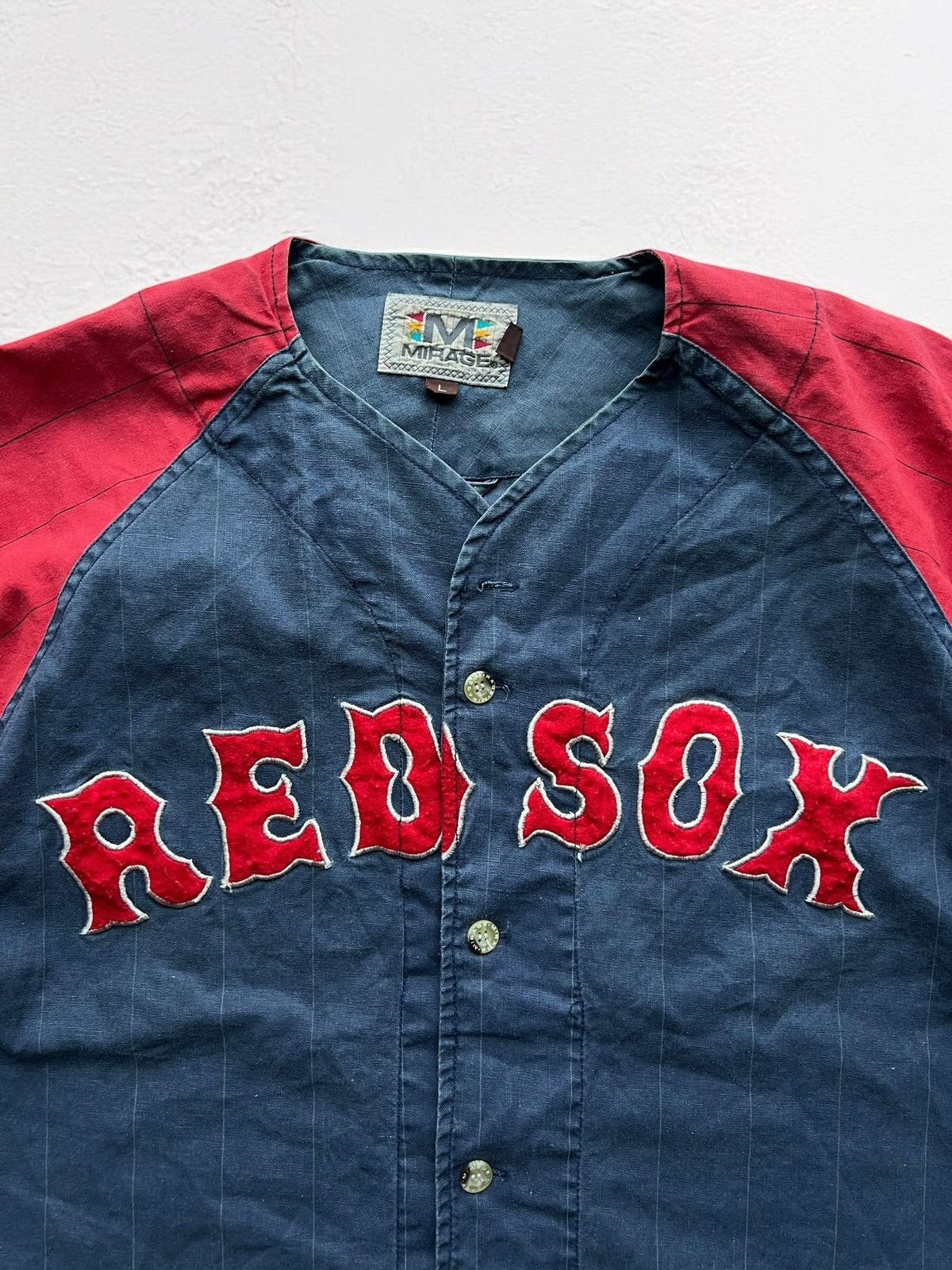 Band Tees × Vintage RED SOX BOSTON USA FLAG RETRO JERSEY VINTAGE TEE BASEBALL Size US L / EU 52-54 / 3 - 3 Thumbnail